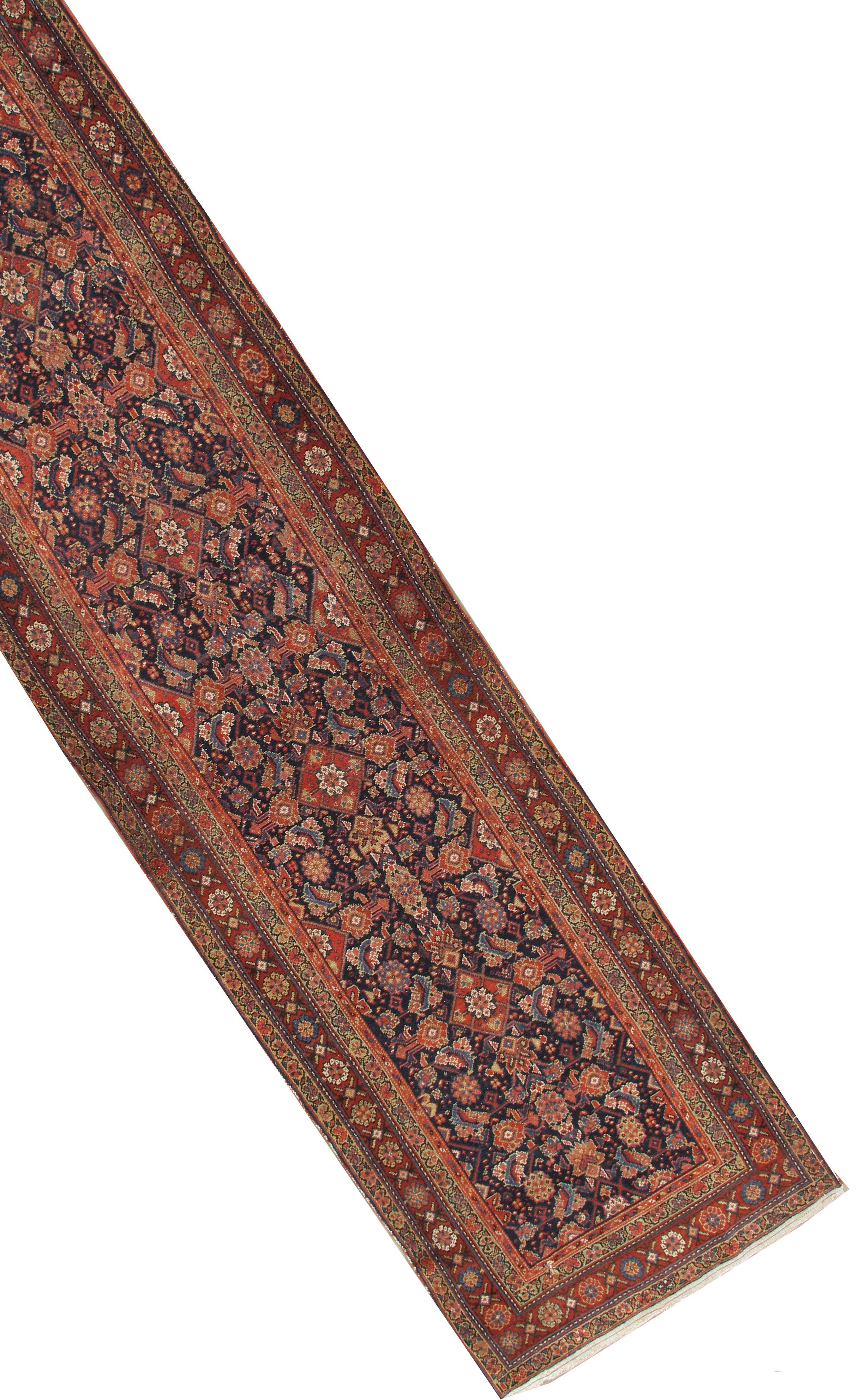 Vintage Persian Malayer Rug Runner, circa 1920  3'3 x 15'9 In Good Condition For Sale In New York, NY