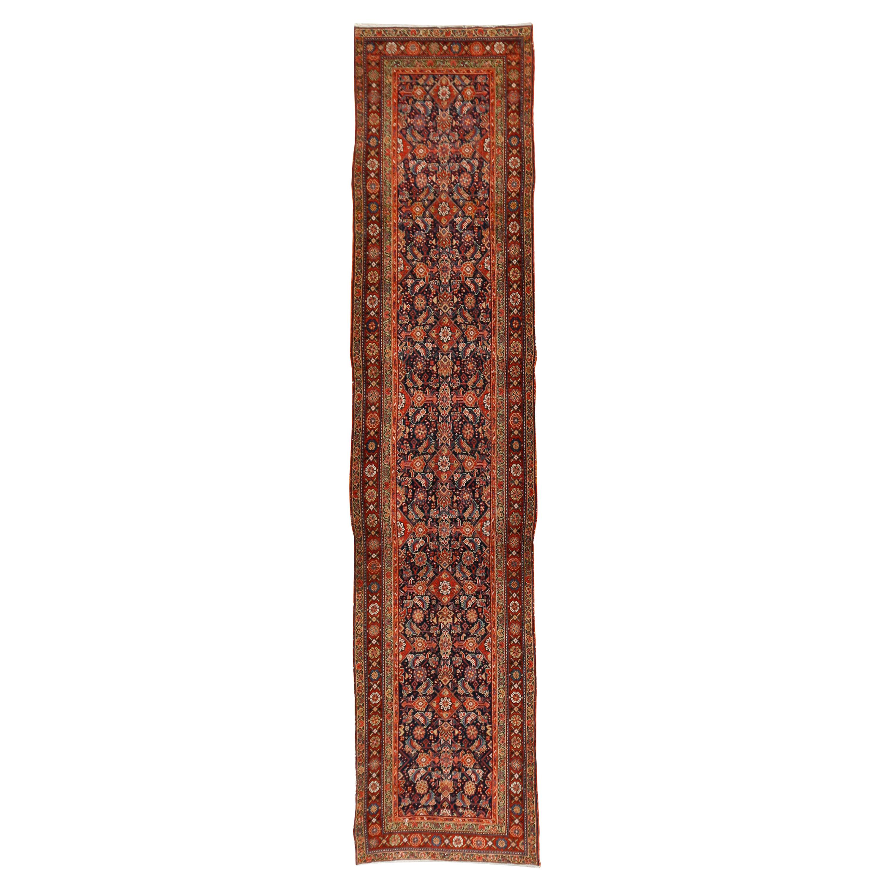 Persischer Malayer-Teppich-Läufer, Vintage, um 1920  3''3 x 15''9