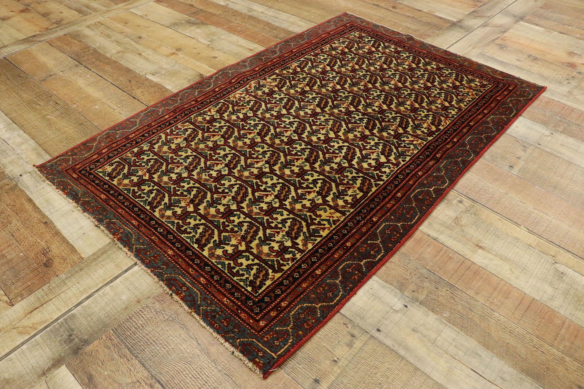 20th Century Vintage Persian Malayer Rug with Boteh Design and Arts & Crafts Style For Sale