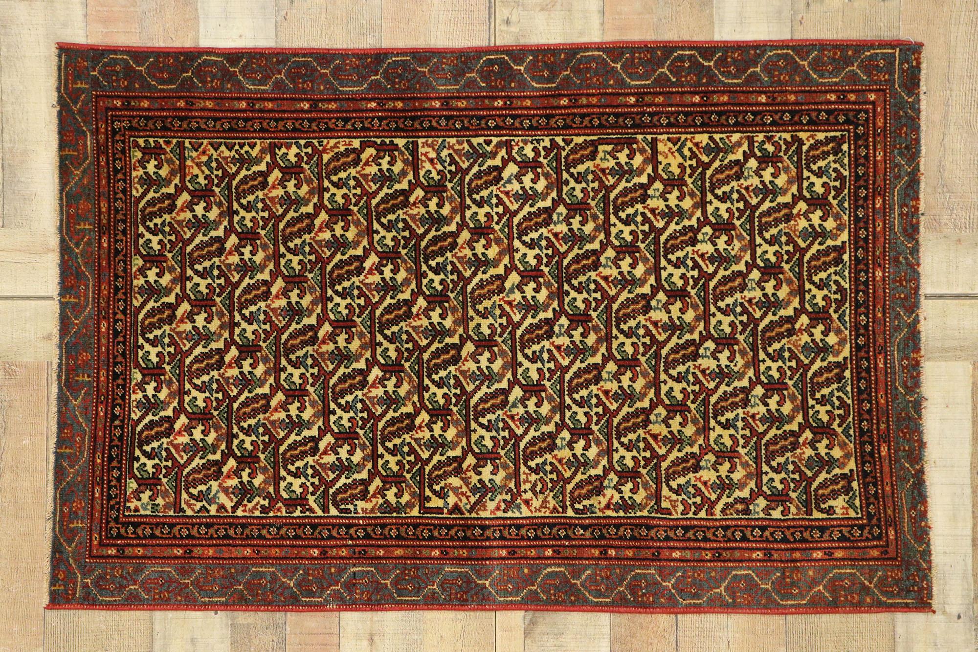 Vintage Persian Malayer Rug with Boteh Design and Arts & Crafts Style For Sale 2
