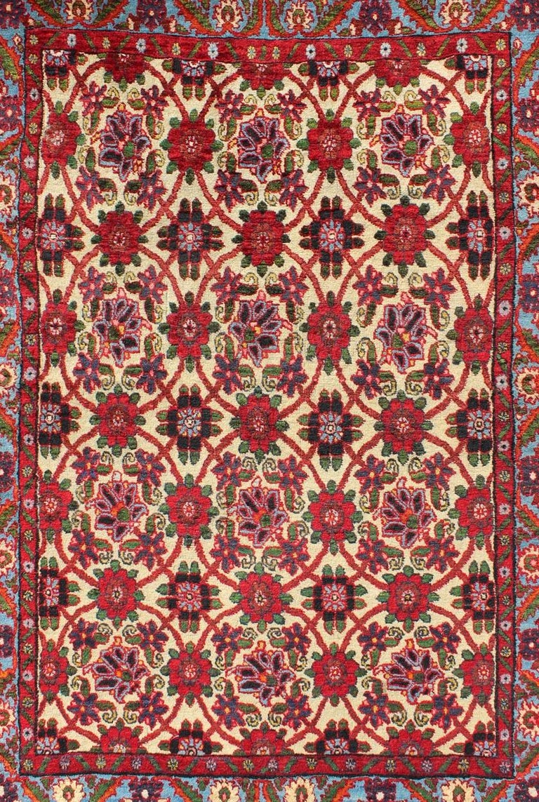 Vintage Persian Malayer Rug with Floral Pattern in Rich ...