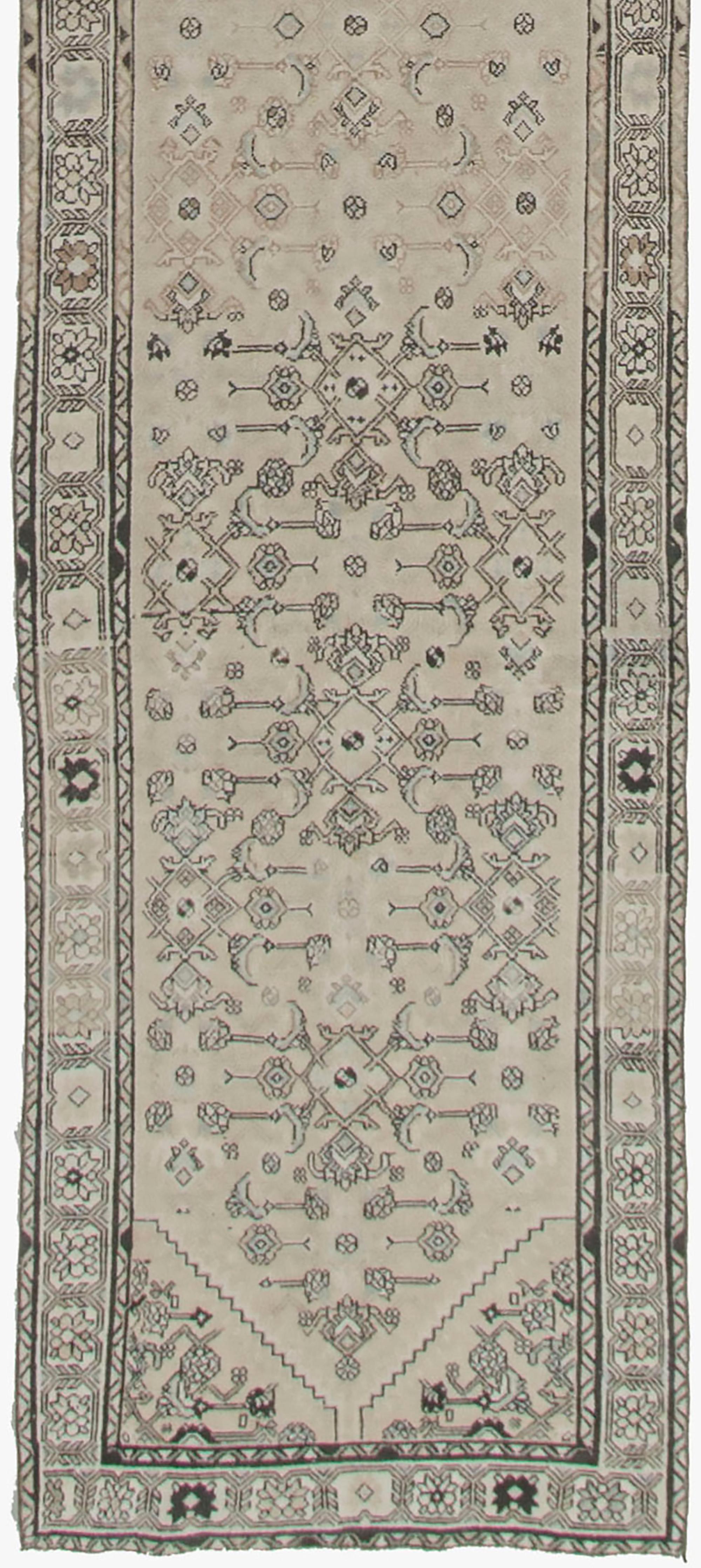 Tapis de couloir persan Malayer vintage 3' x 16'4 en vente 1
