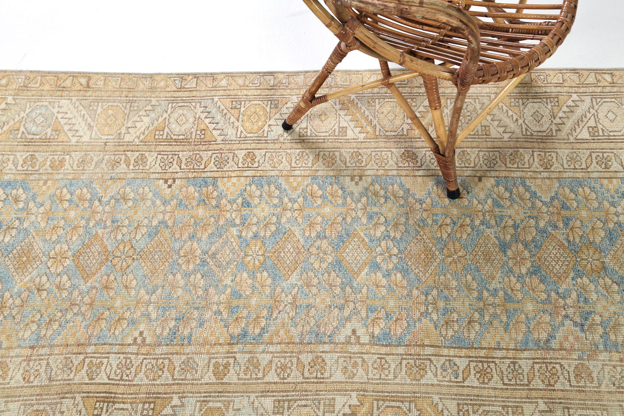 Hand-Knotted Vintage Persian Malayer Runner For Sale