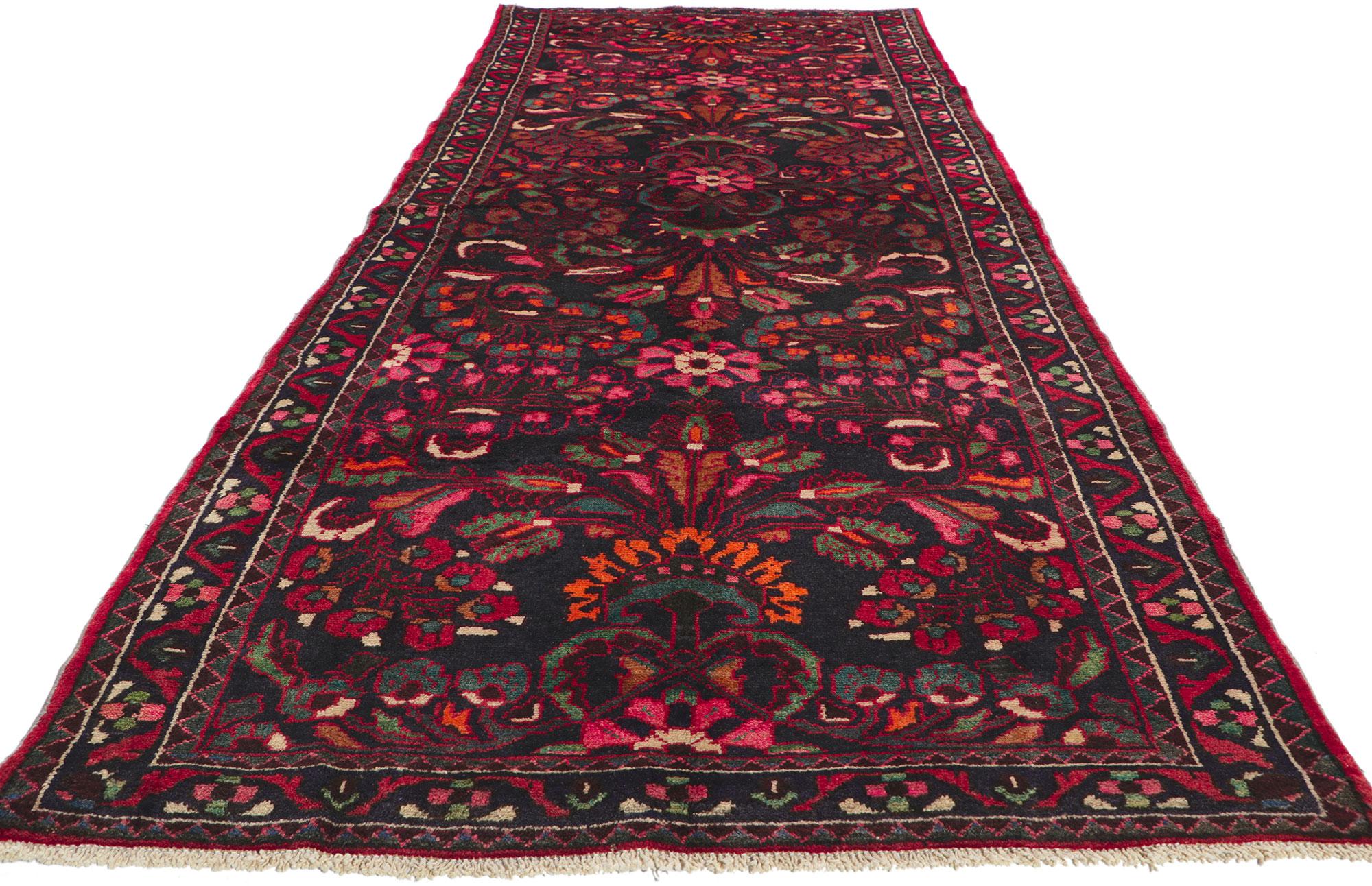 Hand-Knotted Vintage Persian Malayer Runner For Sale
