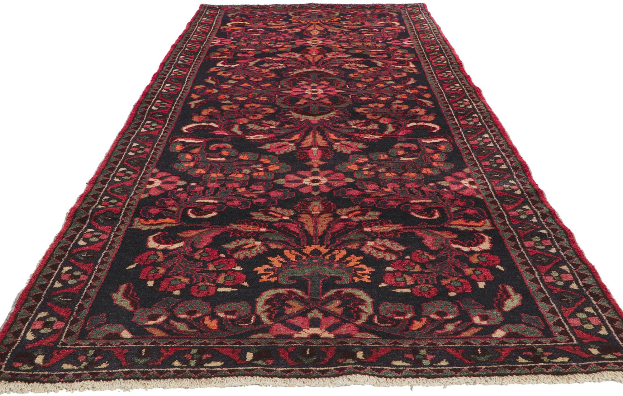 Hand-Knotted Vintage Persian Malayer Runner For Sale