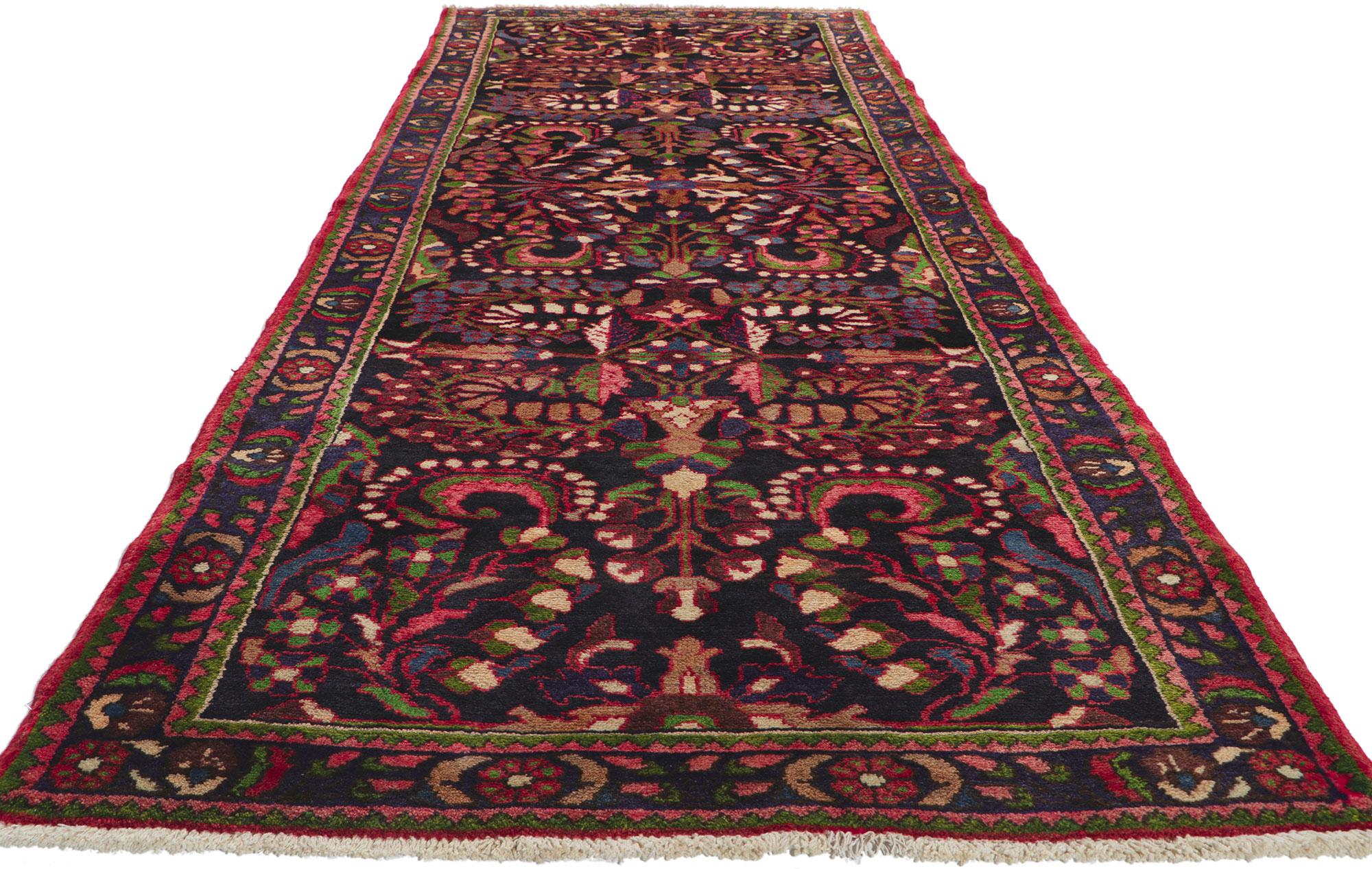 Hand-Knotted Vintage Persian Malayer Rug, Timeless Elegance Meets Whimsical Sophistication For Sale