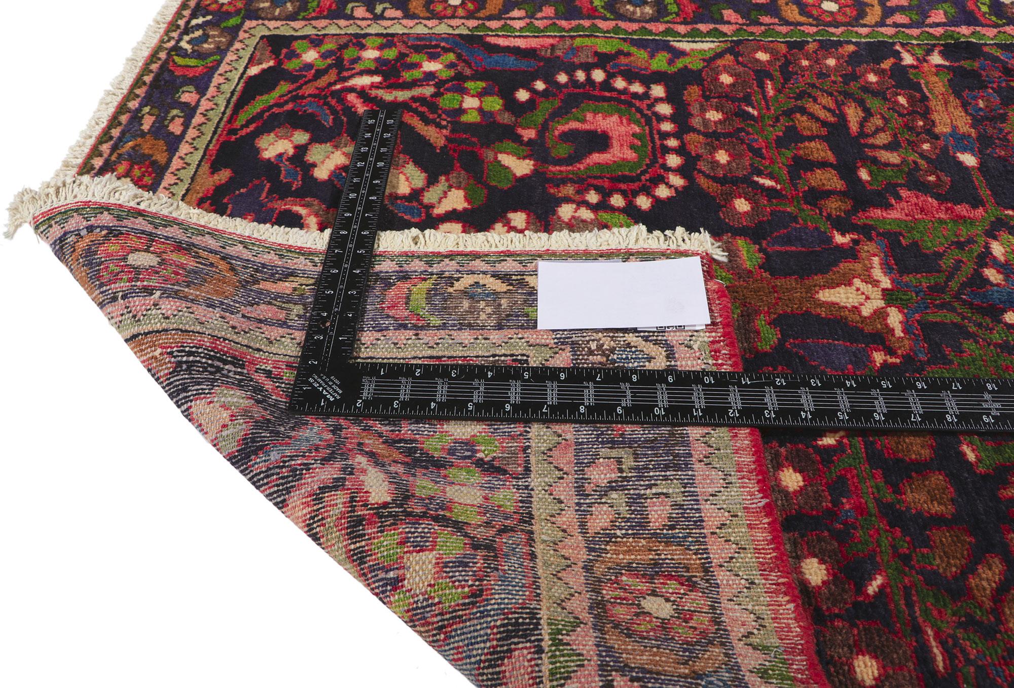 Wool Vintage Persian Malayer Rug, Timeless Elegance Meets Whimsical Sophistication For Sale