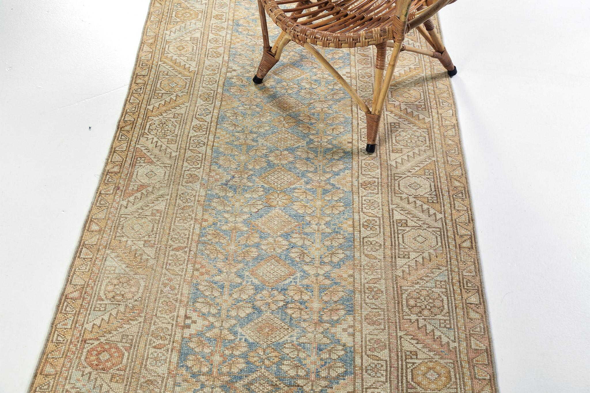Wool Vintage Persian Malayer Runner For Sale