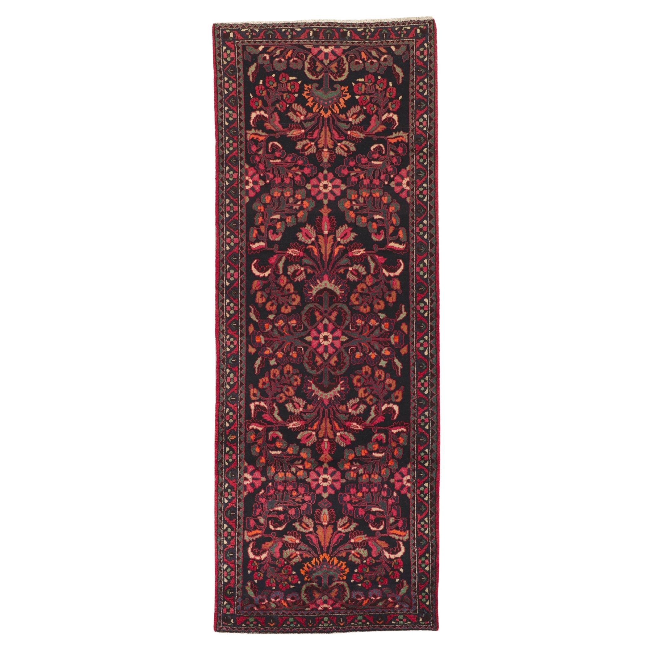 Tapis de couloir persan Malayer vintage