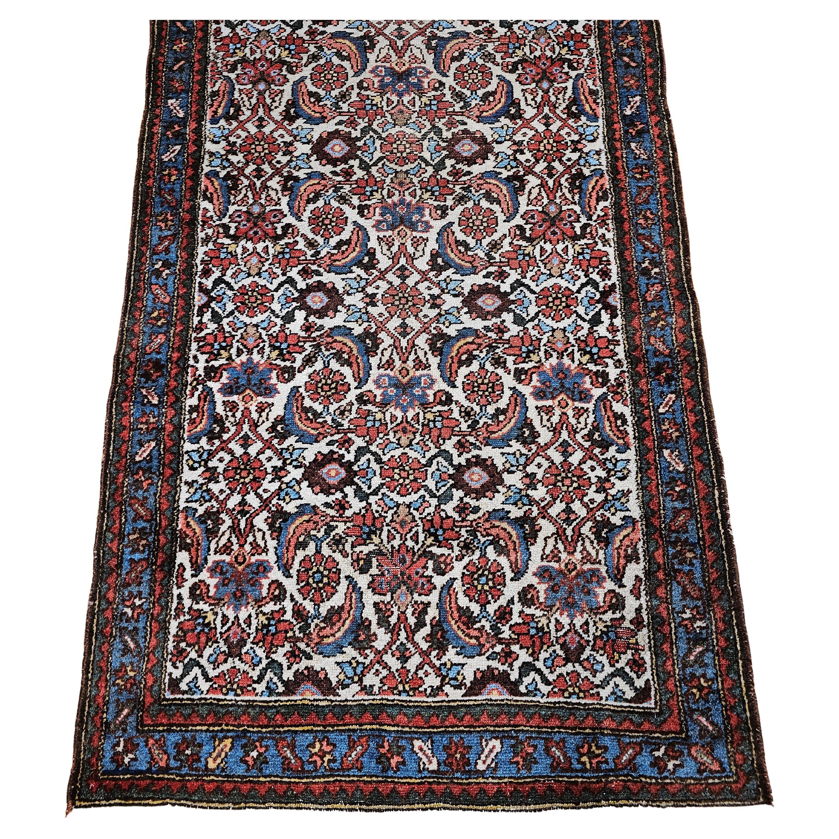 Vintage Persian Malayer Runner in Allover Pattern