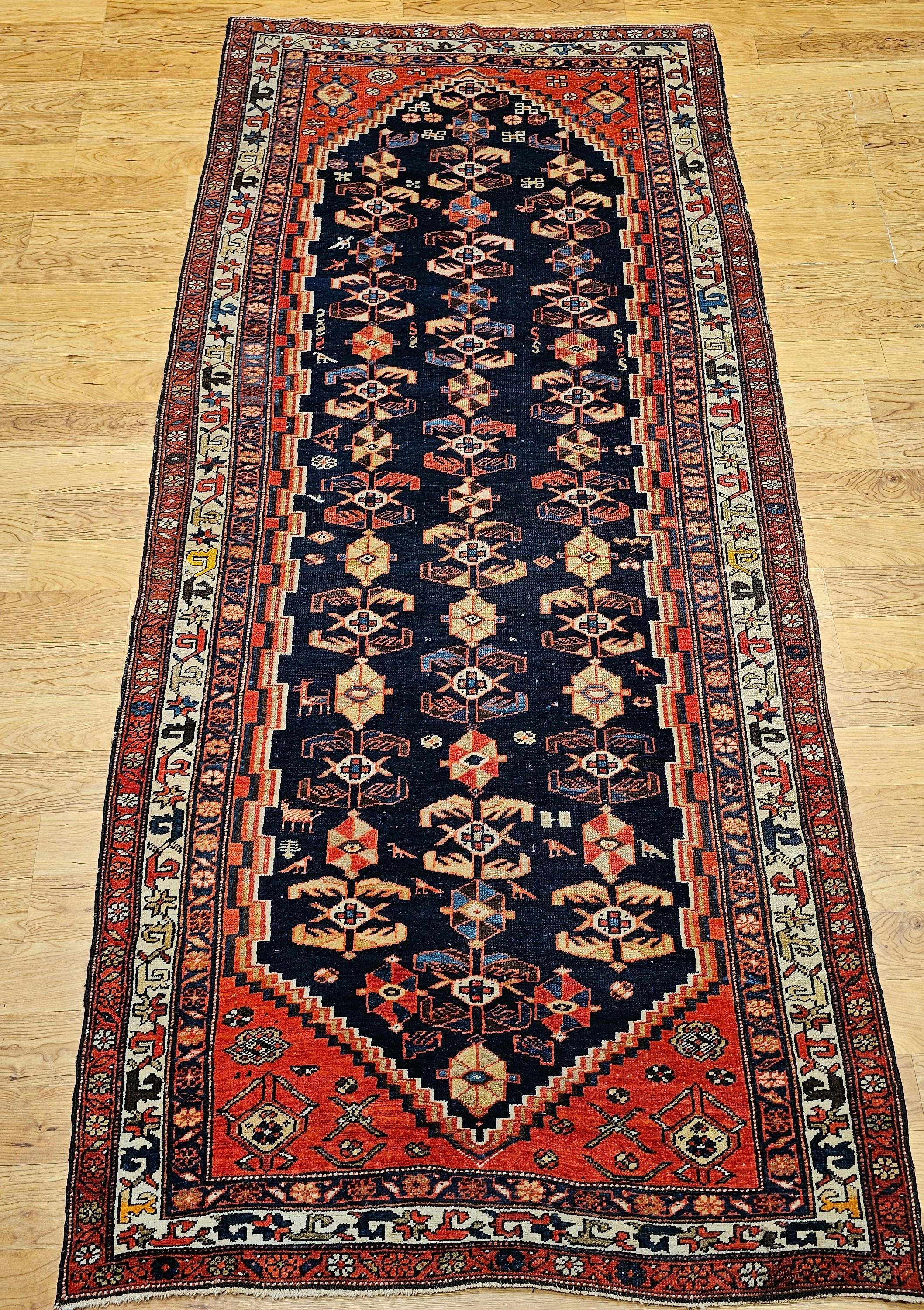 Tapis de couloir persan Malayer large à motif sur toute sa surface en vente 8