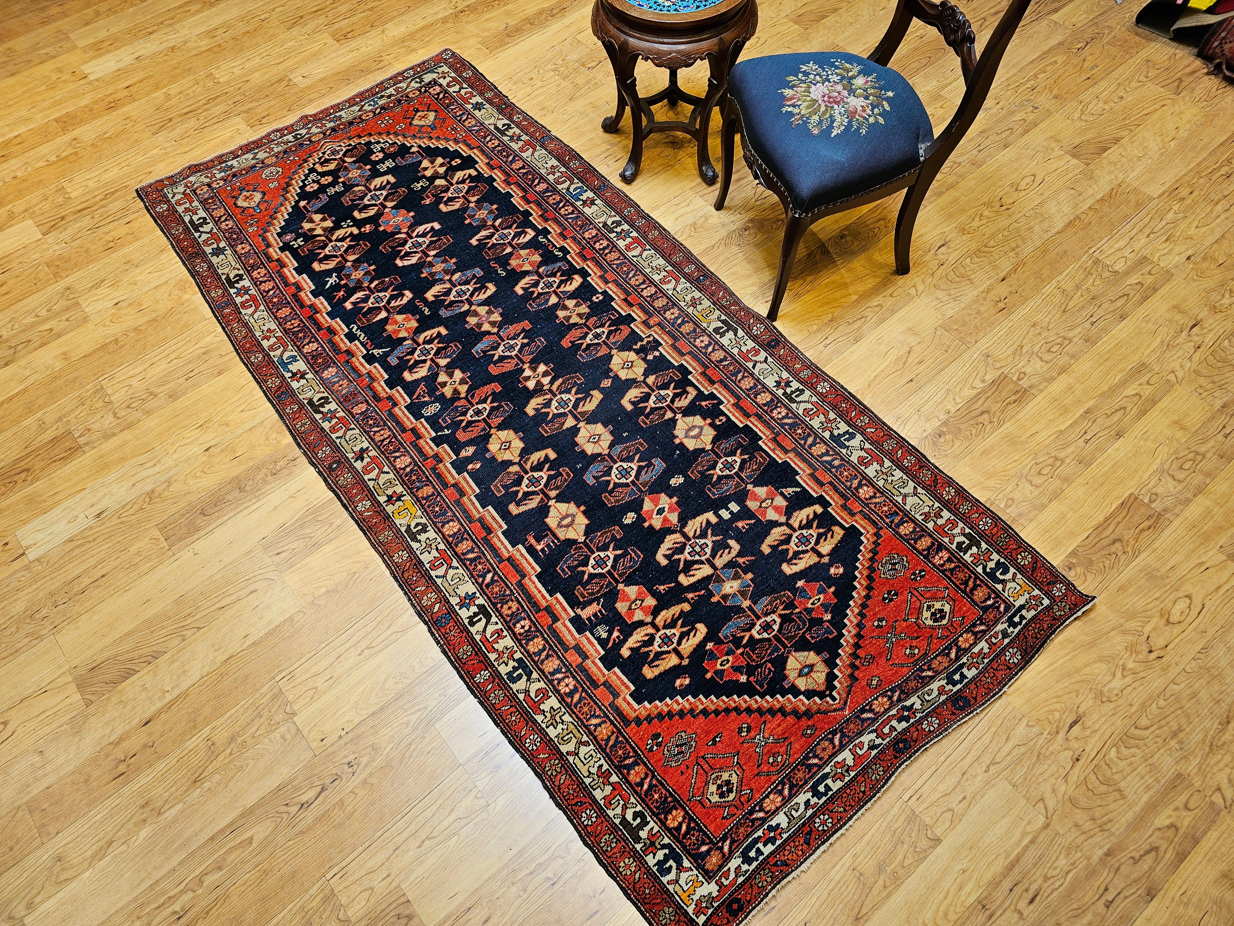 Tapis de couloir persan Malayer large à motif sur toute sa surface en vente 2