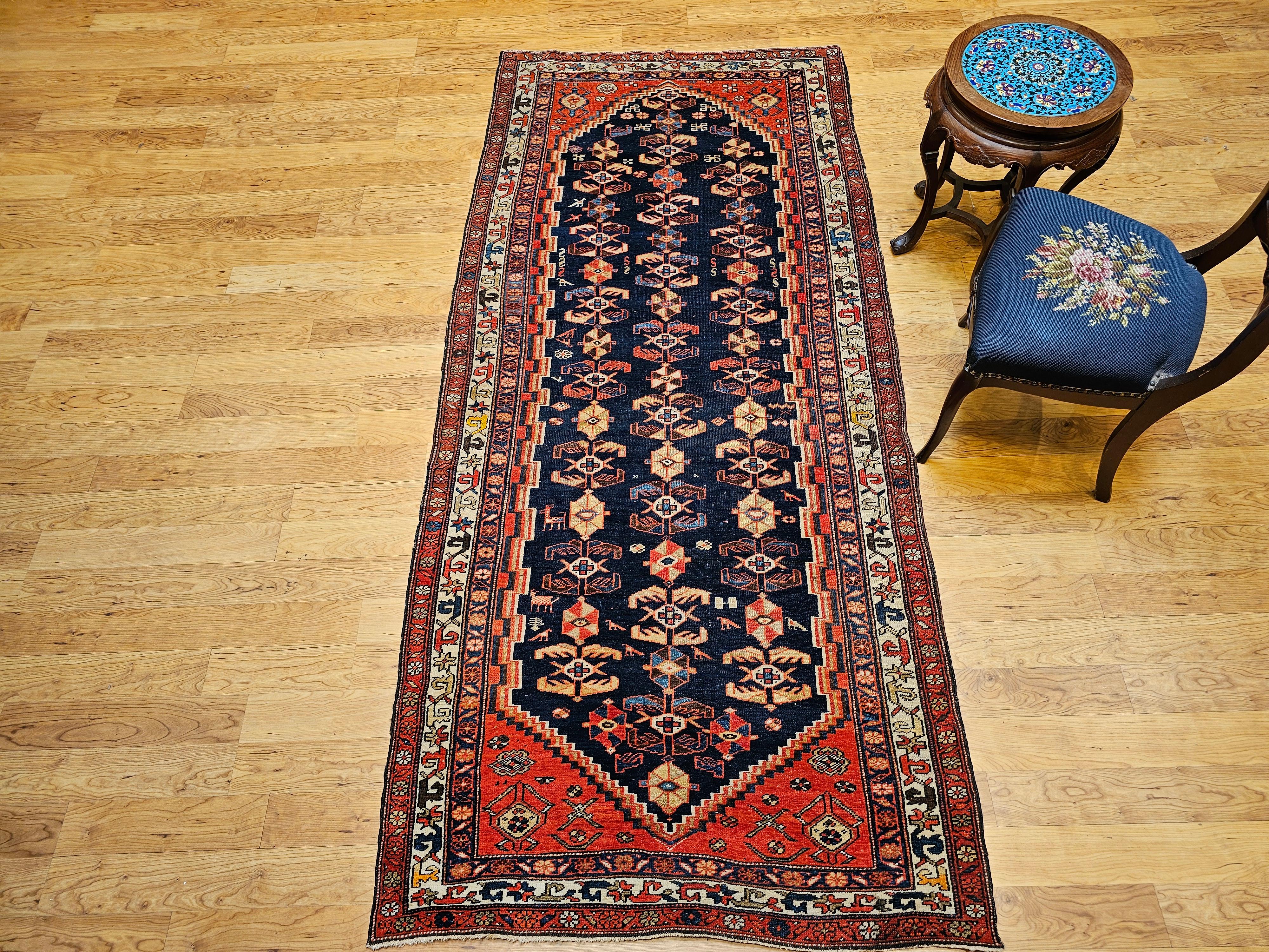 Tapis de couloir persan Malayer large à motif sur toute sa surface en vente 1