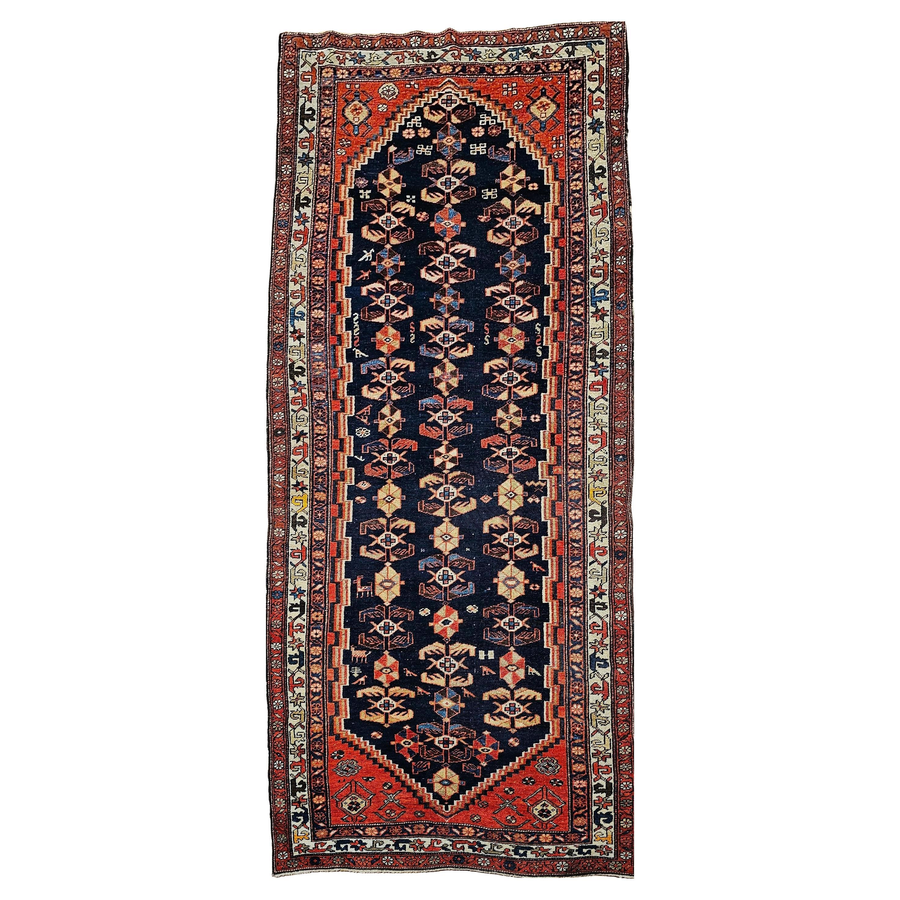Vintage Persian Malayer Wide Runner In All Over Pattern