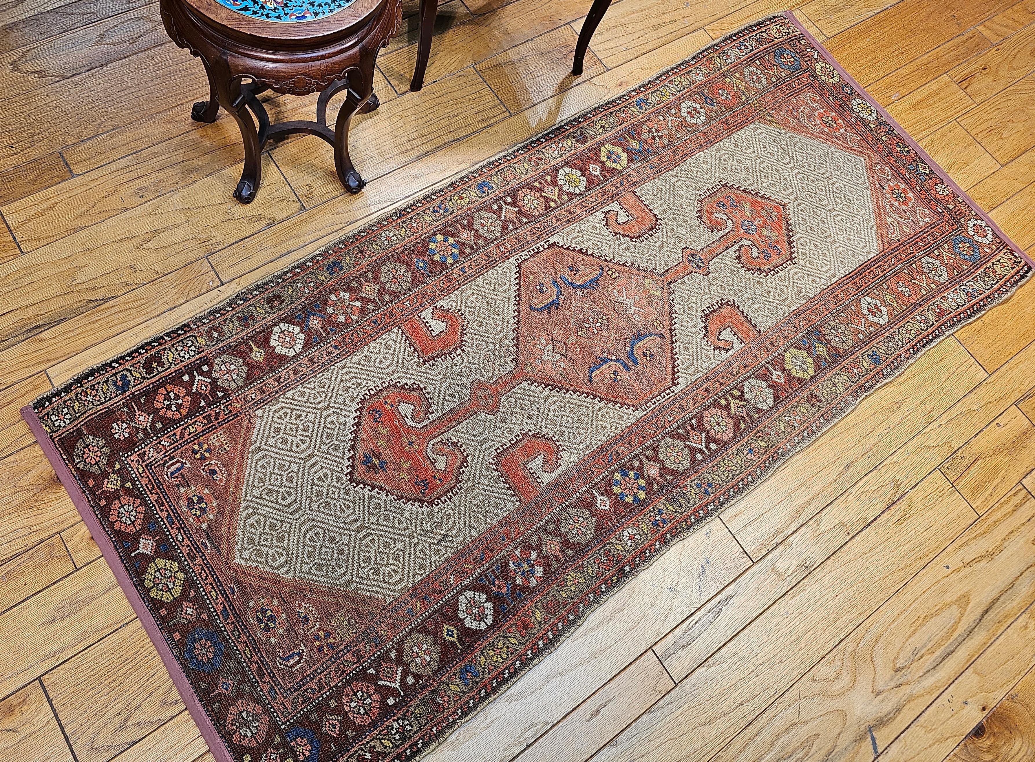 Vintage Persian Malayer Camel Hair Runner For Sale 13