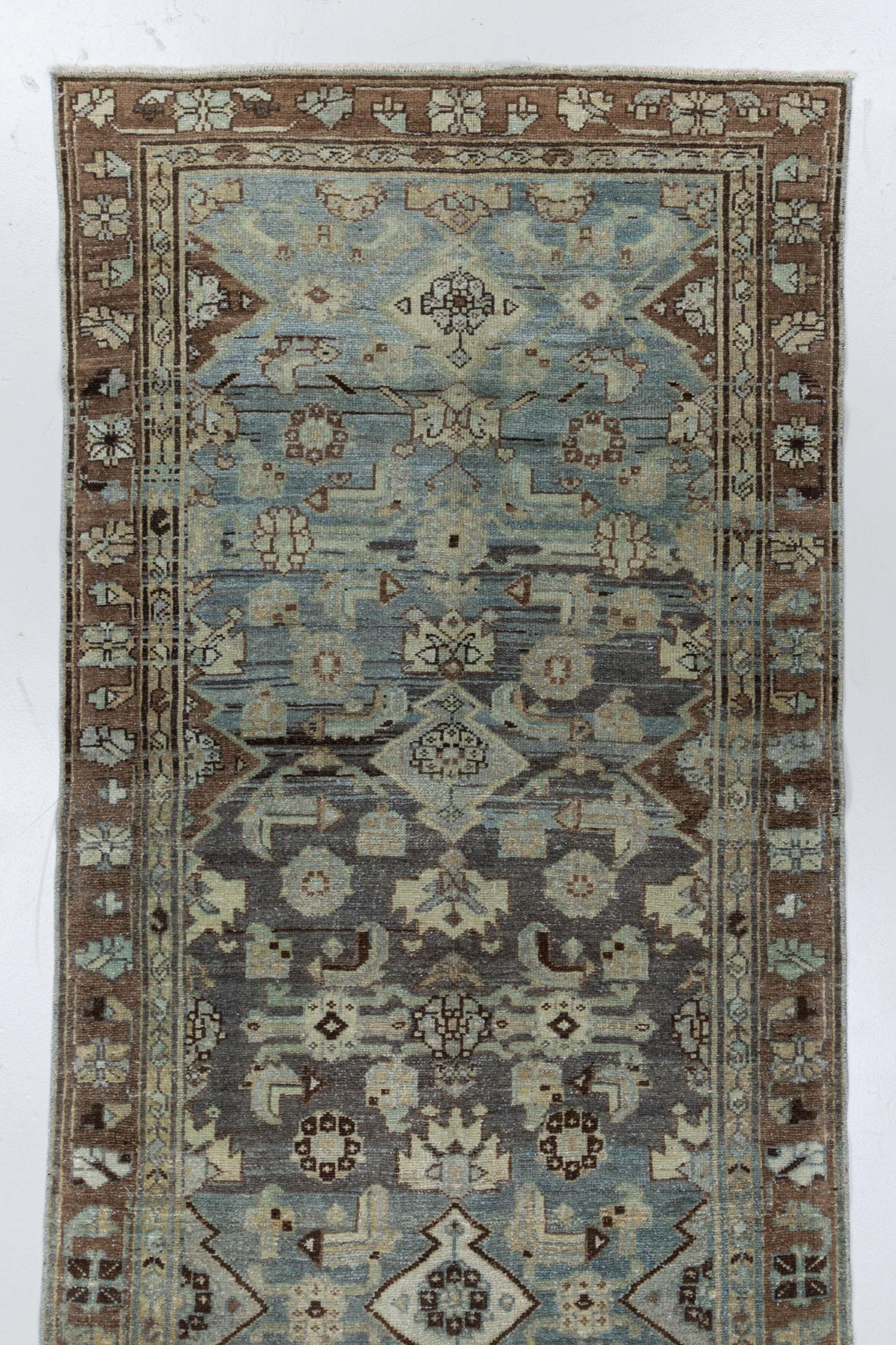 20th Century Vintage Persian Malayer Runner Rug For Sale
