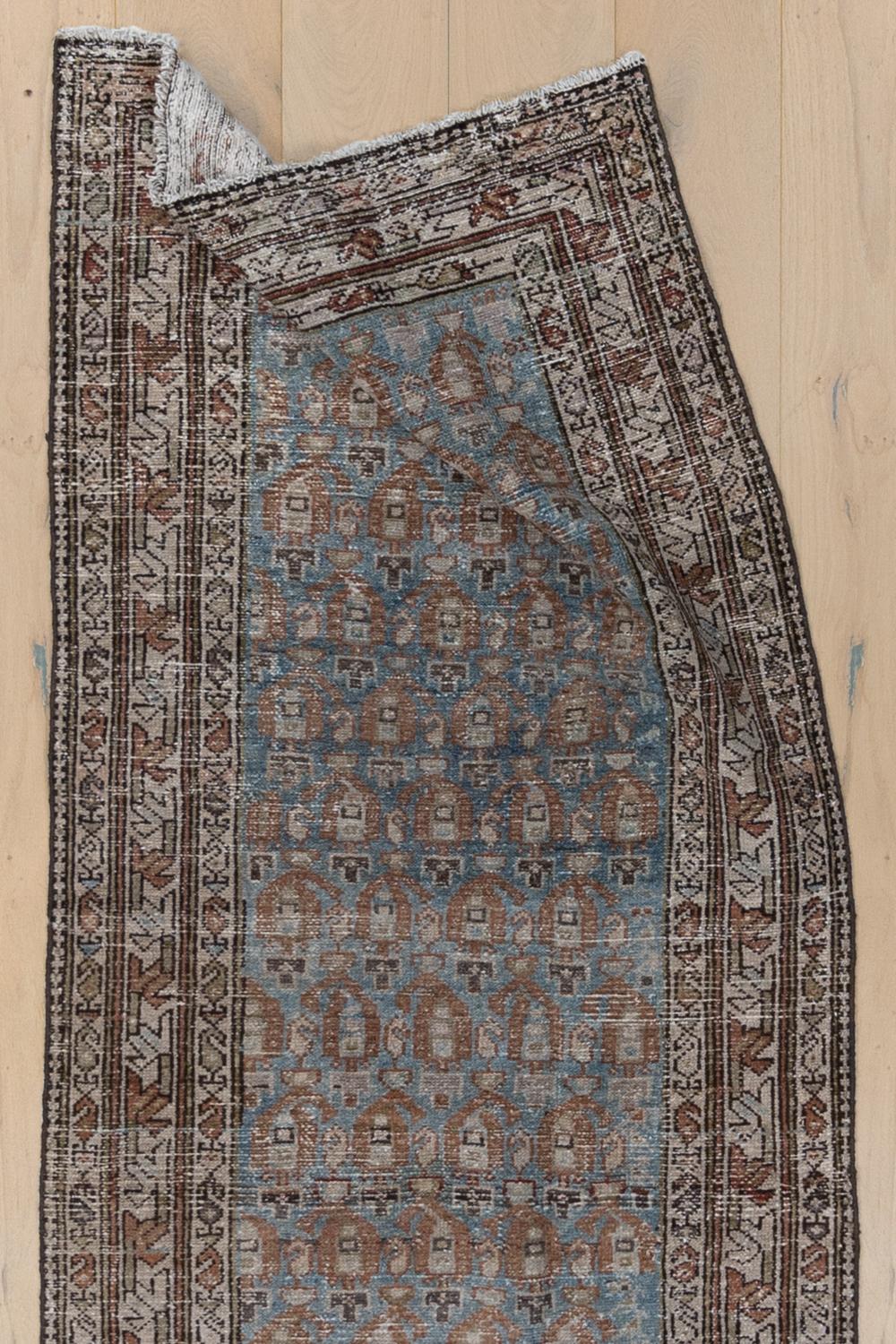 Wool Vintage Persian Malayer Runner Rug For Sale