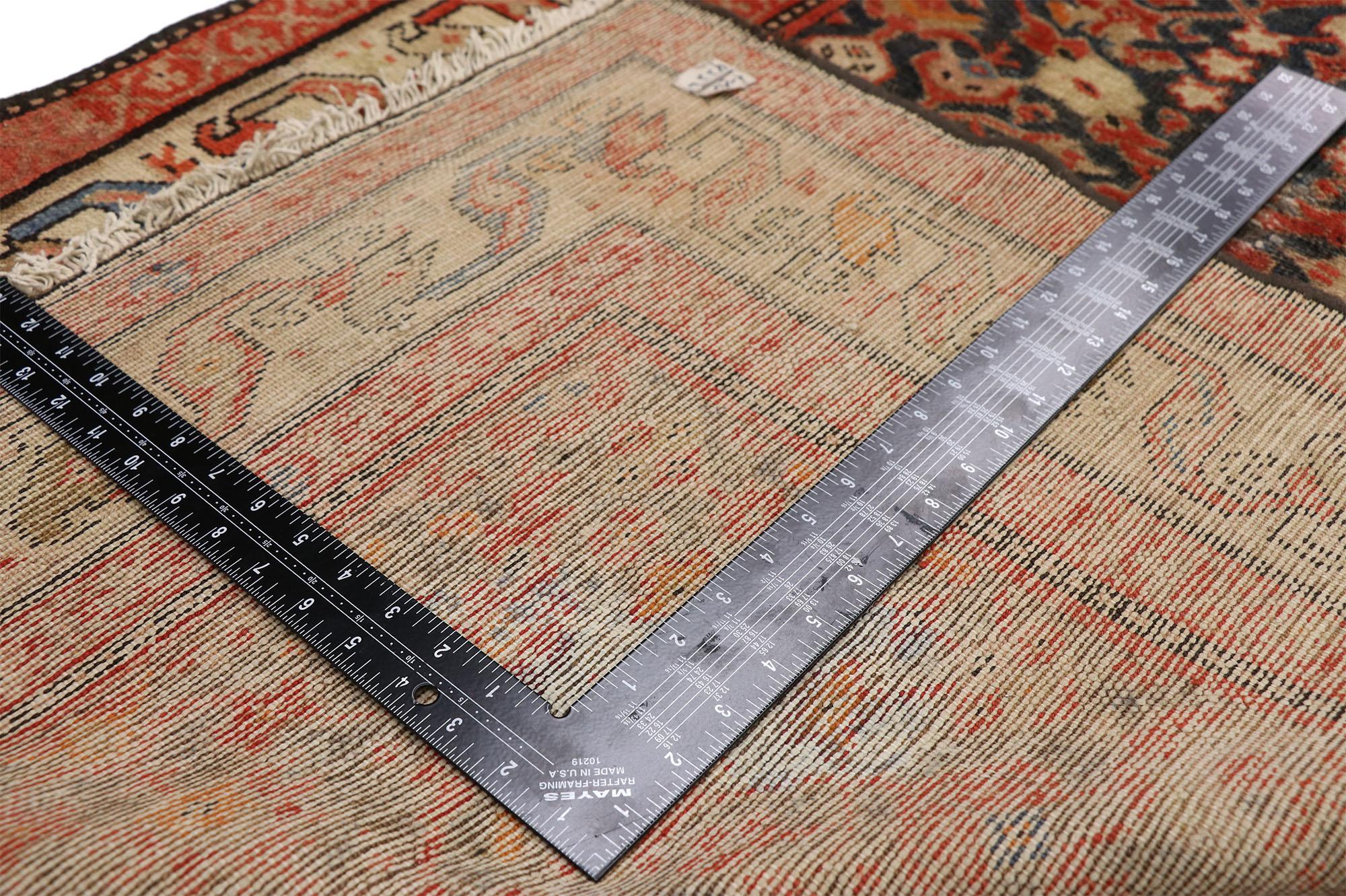 Hand-Knotted Vintage Persian Malayer Runner with Guli Hinnai Flower and Mina Khani Design For Sale