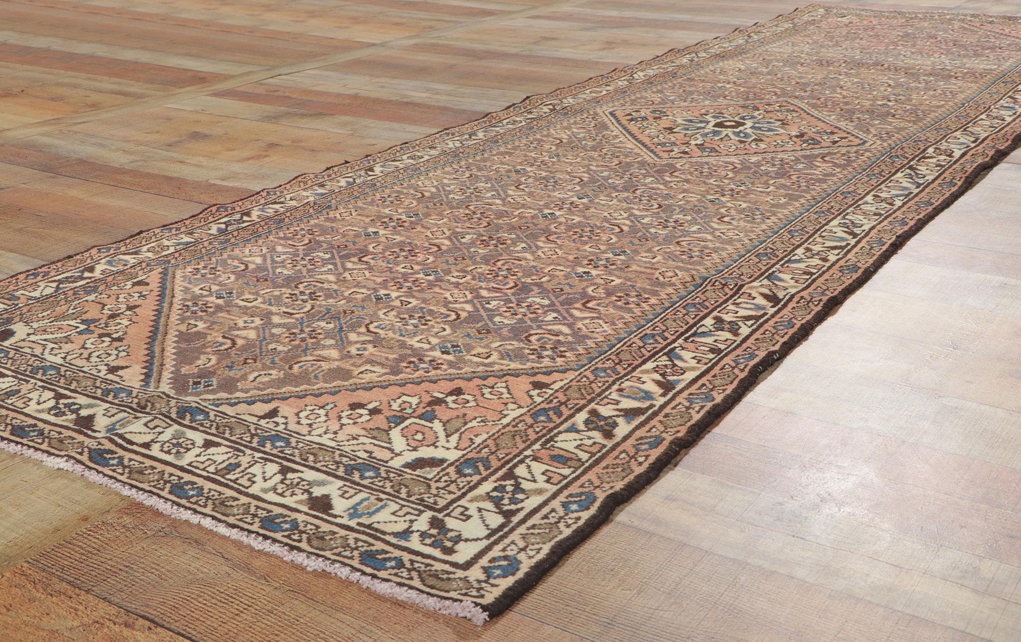Vintage Persian Malayer Runner with Herati Design For Sale 1