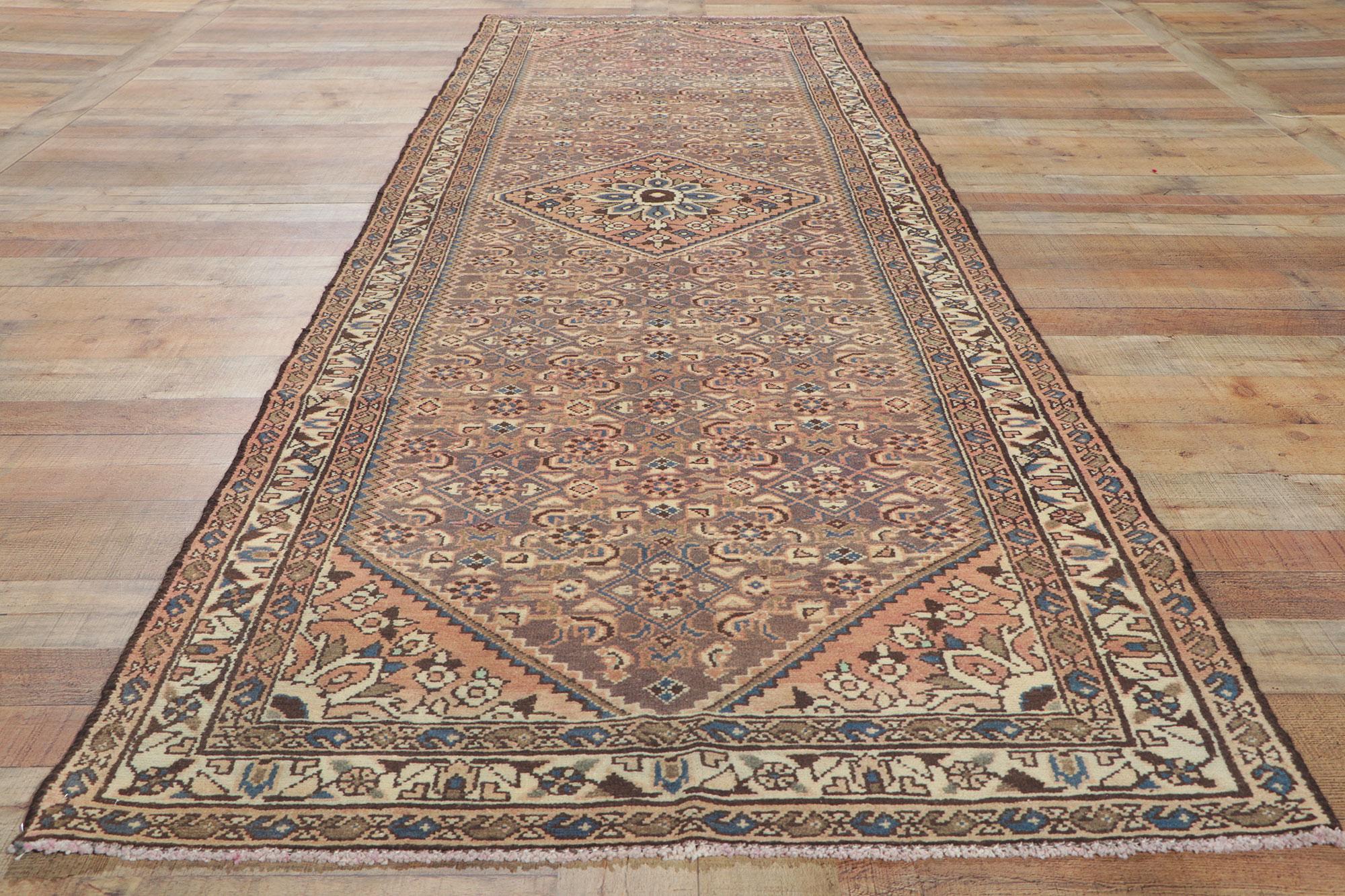 Vintage Persian Malayer Runner with Herati Design For Sale 2