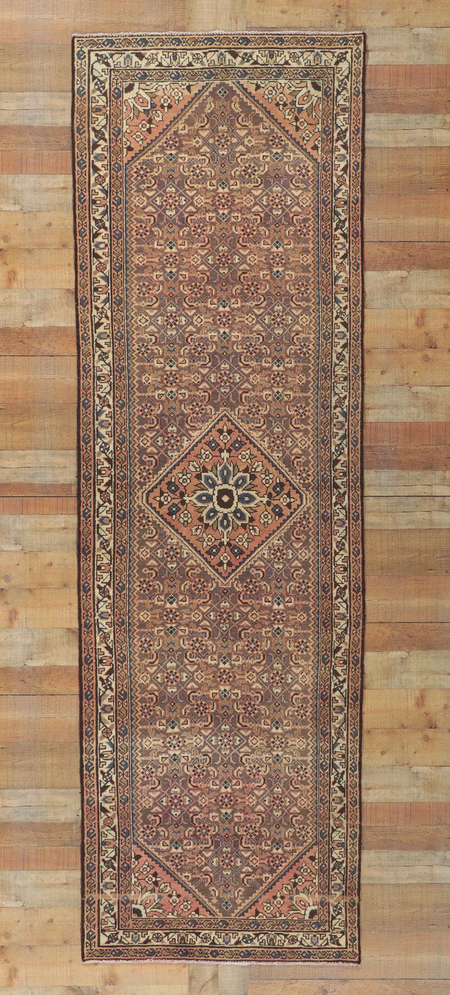 Vintage Persian Malayer Runner with Herati Design For Sale 3