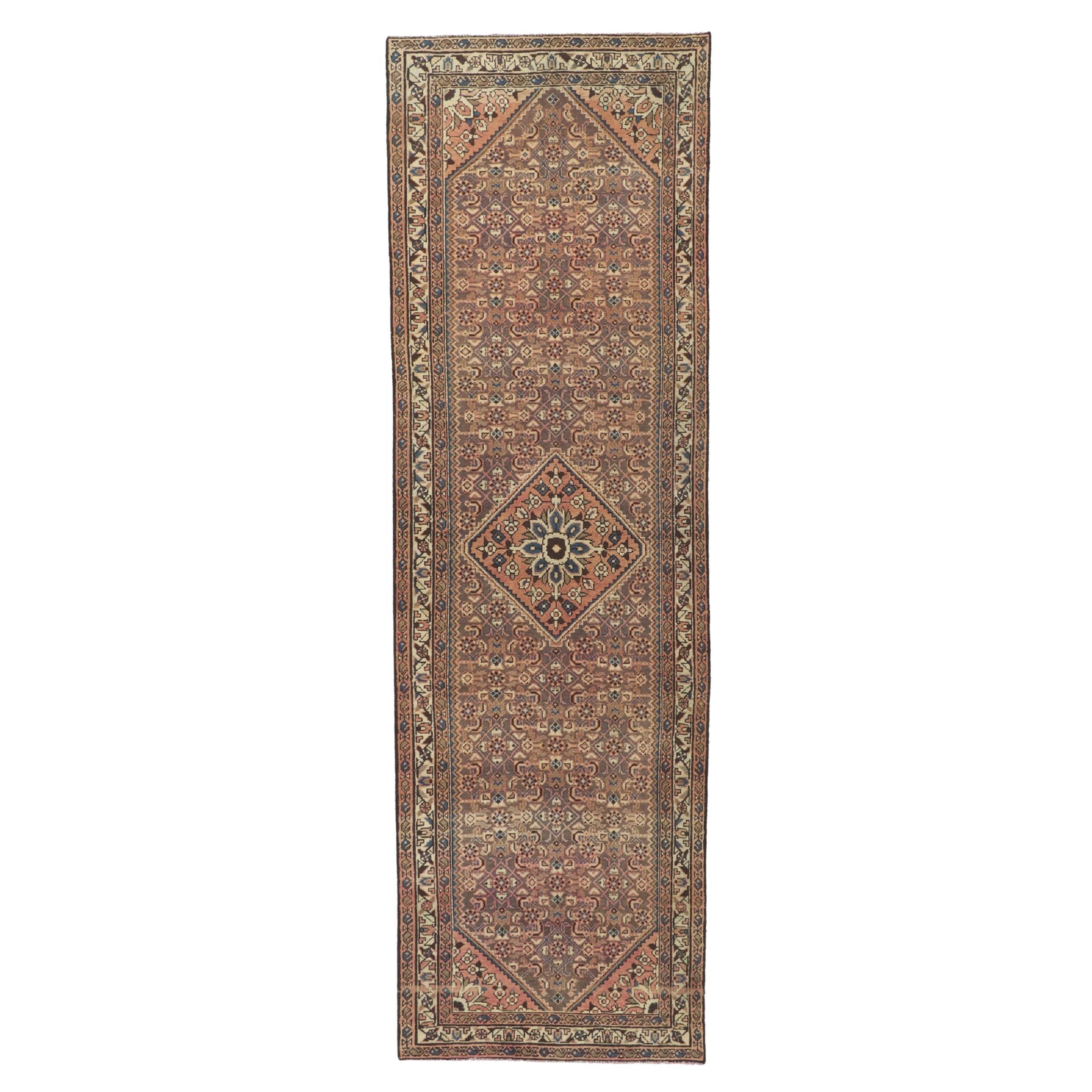 Vintage Persian Malayer Runner with Herati Design