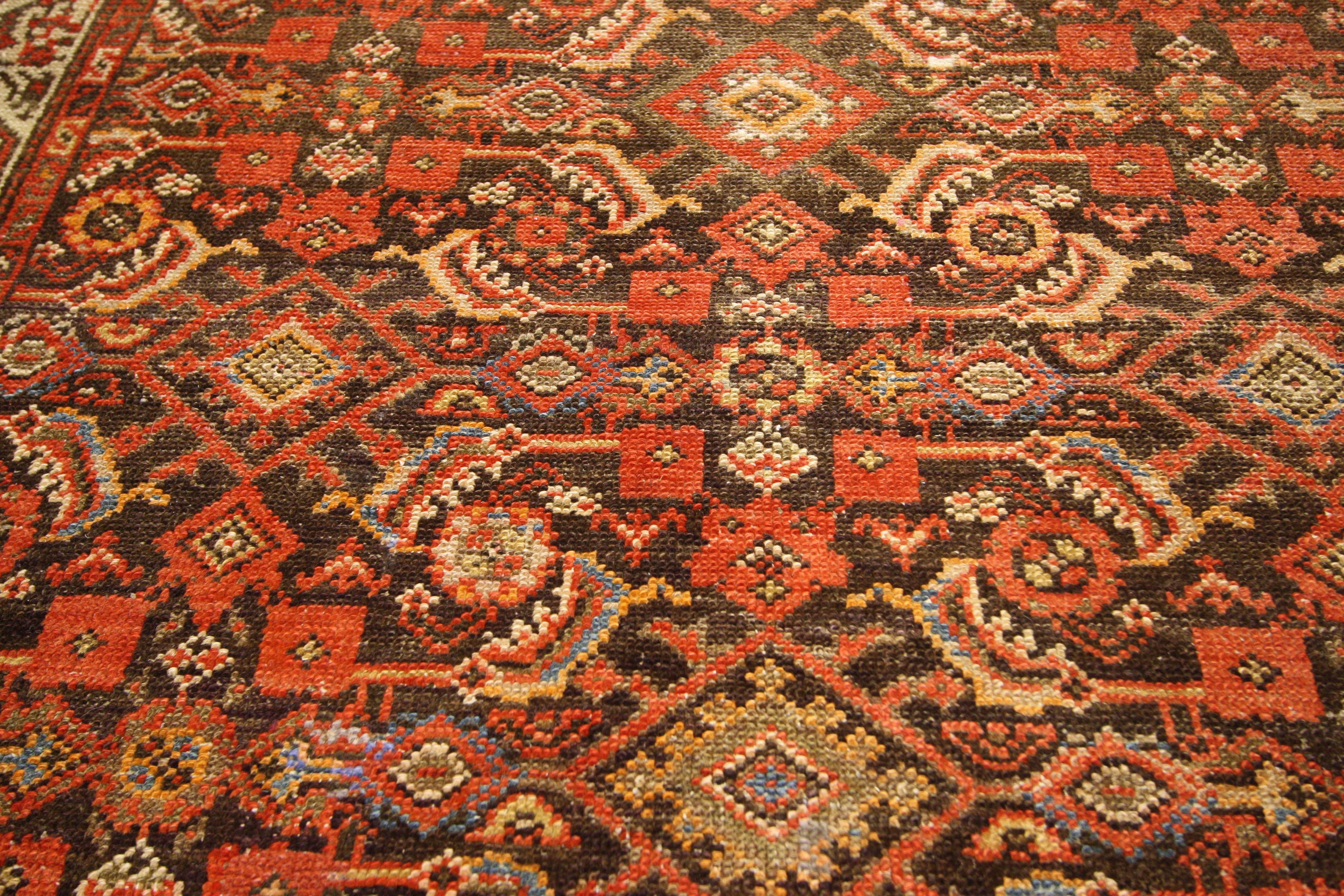 76427 Vintage Persian Malayer Rug Runner, 03'06 X 11'03. Persische Malayer-Teppichläufer aus der Region Malayer im Westen Irans sind sorgfältig gefertigte Teppiche, die für ihre länglichen Abmessungen bekannt sind und sich perfekt zur Dekoration von