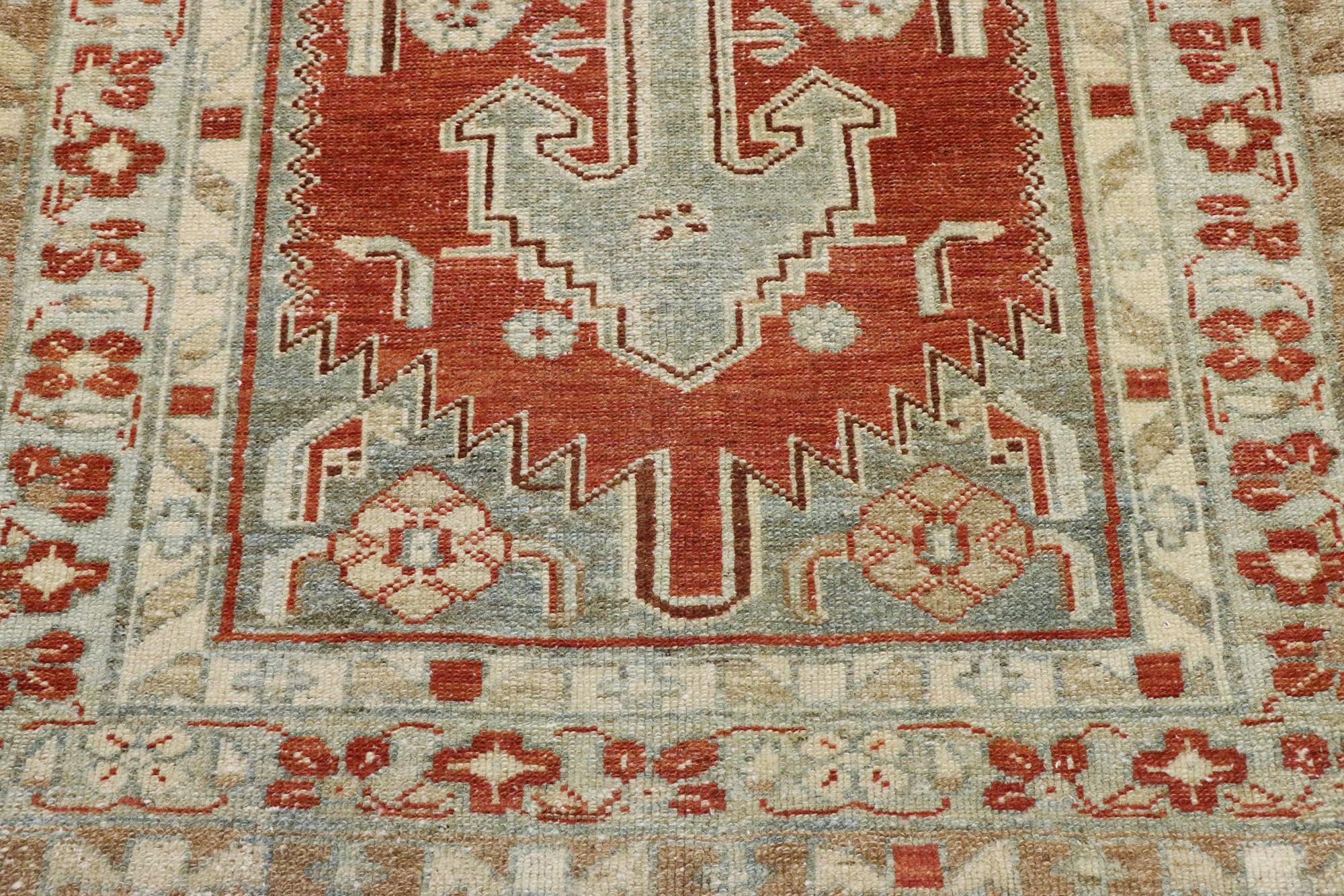 Vintage Persian Malayer Runner with Modern Rustic Artisan Tribal Style In Good Condition For Sale In Dallas, TX