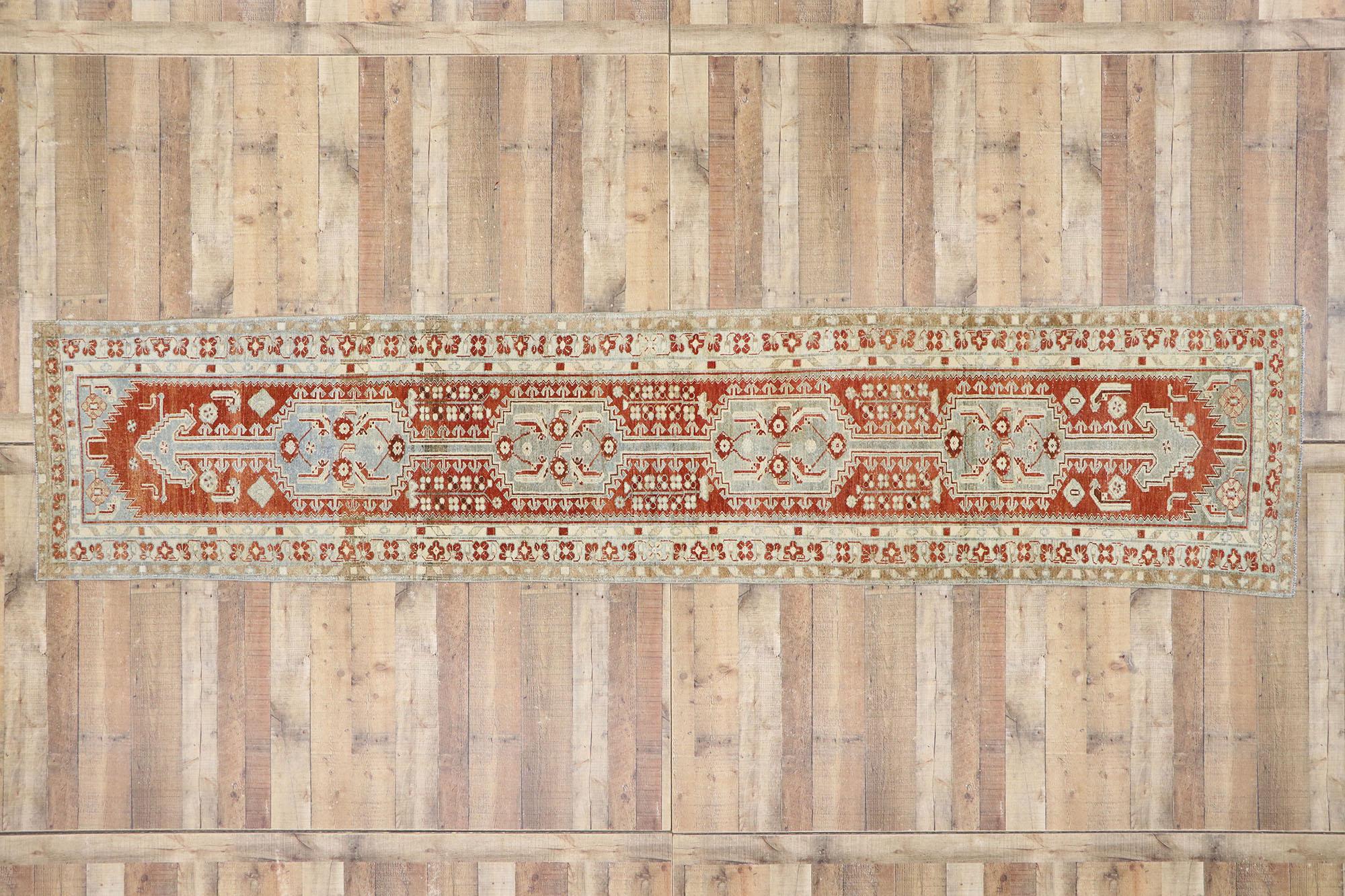 Vintage Persian Malayer Runner with Modern Rustic Artisan Tribal Style For Sale 2