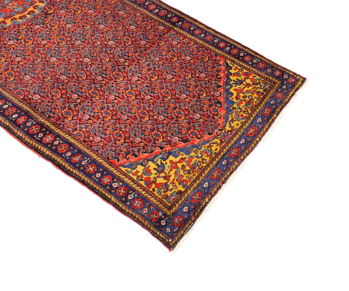 Vintage Persian Malayer Runner with Traditional Style, Hallway Runner For Sale 1
