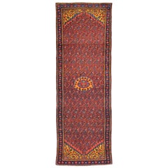 Tapis de couloir persan Malayer vintage de style traditionnel