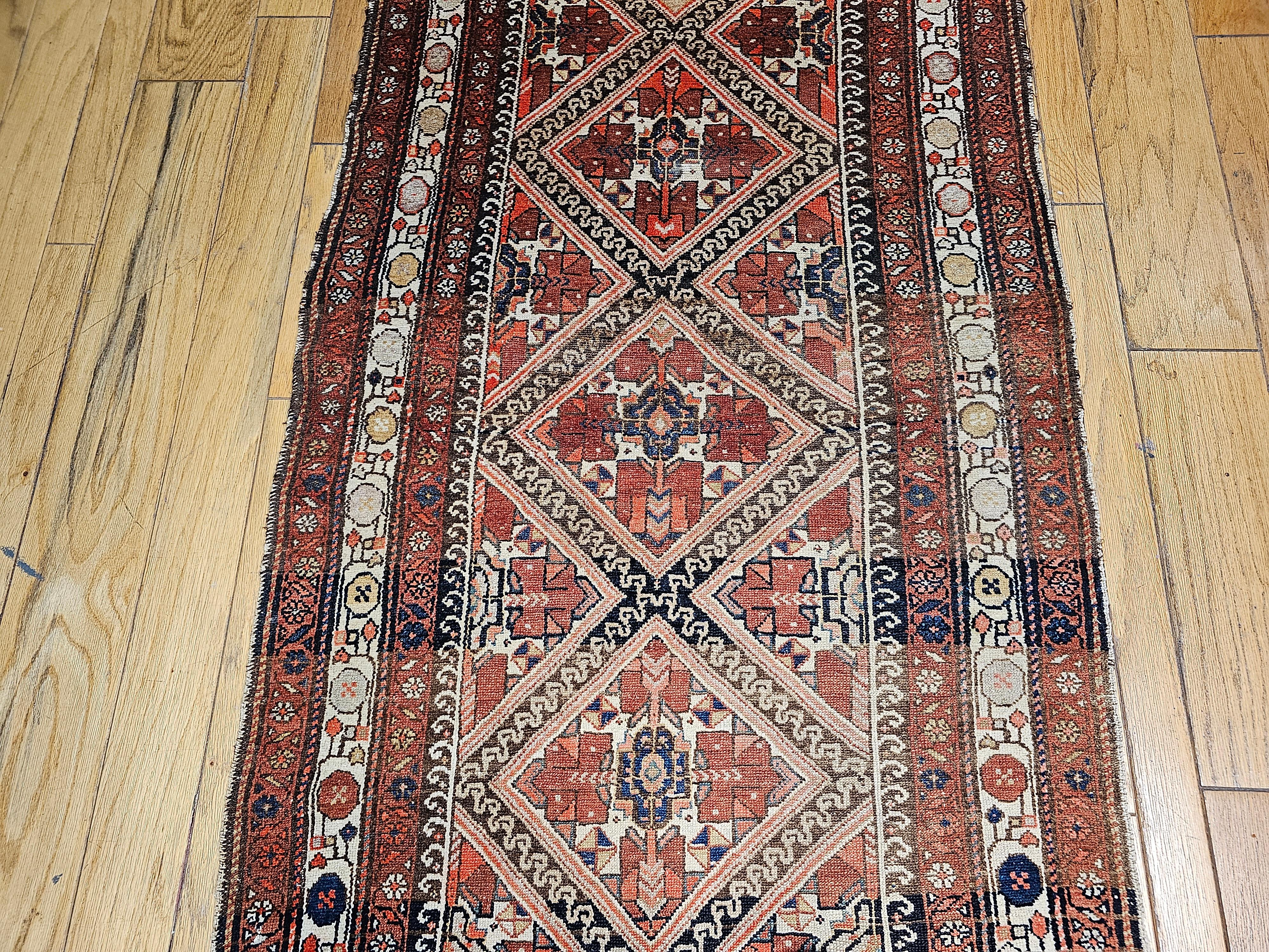 Vintage Persisch Malayer Breite Läufer (20. Jahrhundert) im Angebot