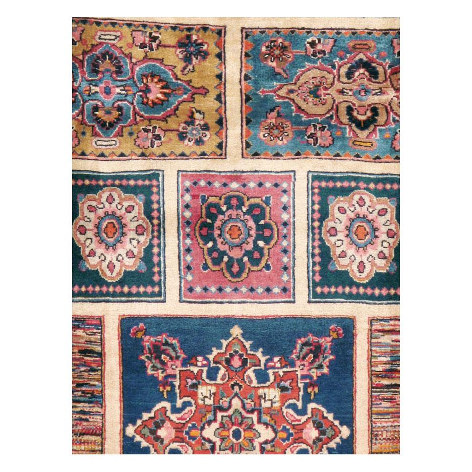 Modern Vintage Persian Mashad Accent Rug For Sale