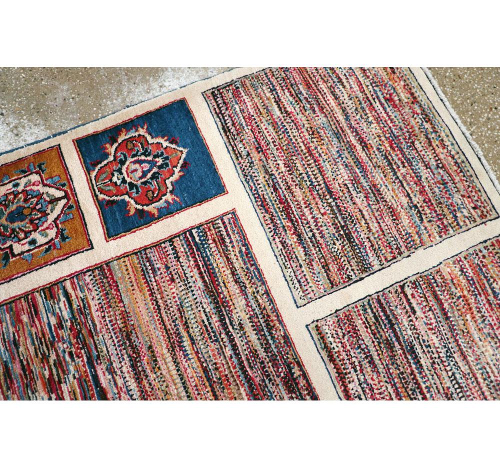 Wool Vintage Persian Mashad Accent Rug For Sale