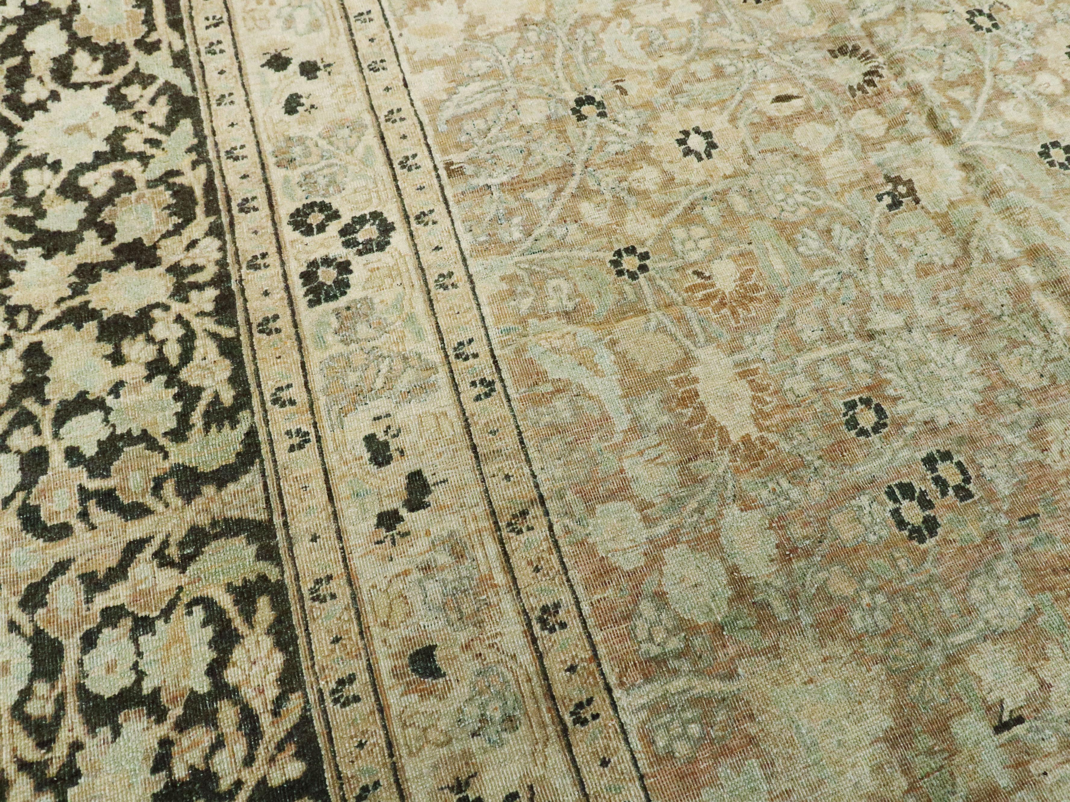 Persischer Mashad-Teppich im Vintage-Stil (20. Jahrhundert) im Angebot