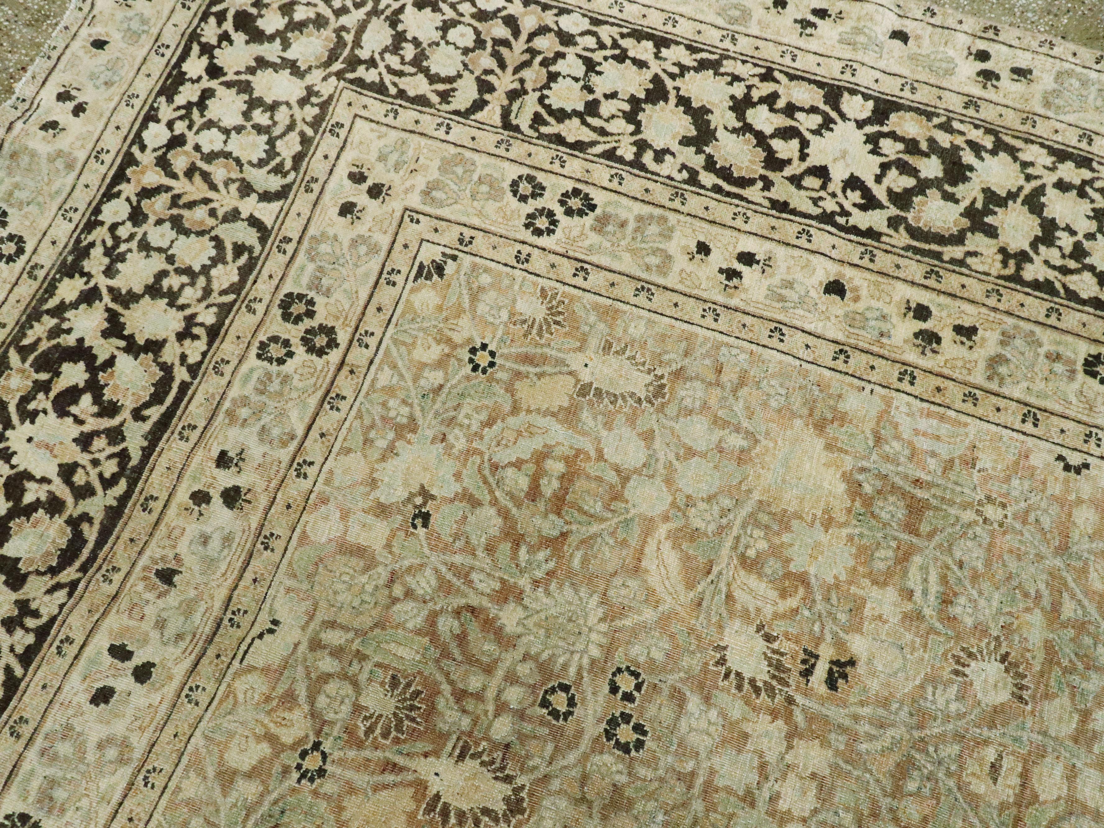 20th Century Vintage Persian Mashad Carpet For Sale