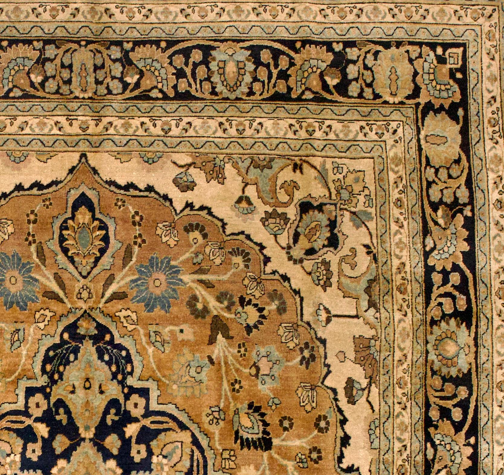 Wool Vintage Persian Mashad Rug 9’3