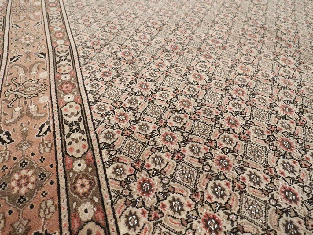 Rustic Vintage Persian Mashad Rug