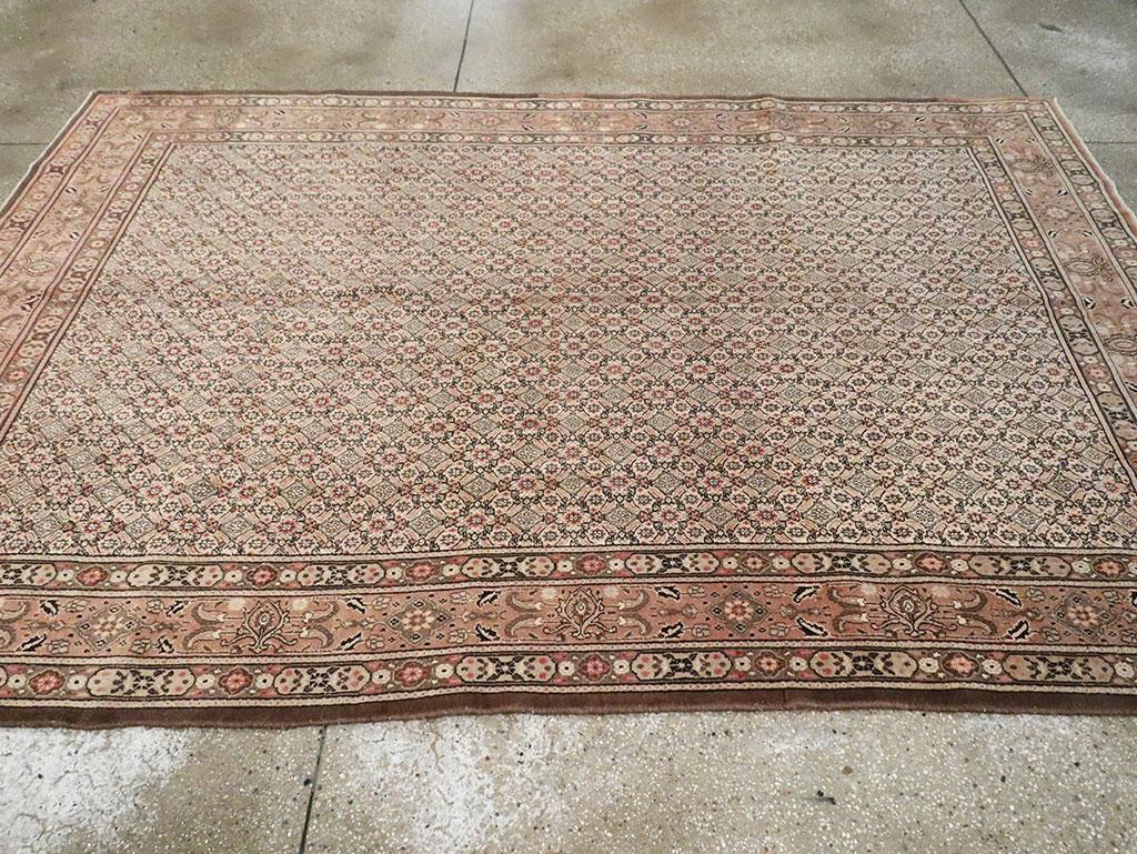 Hand-Knotted Vintage Persian Mashad Rug