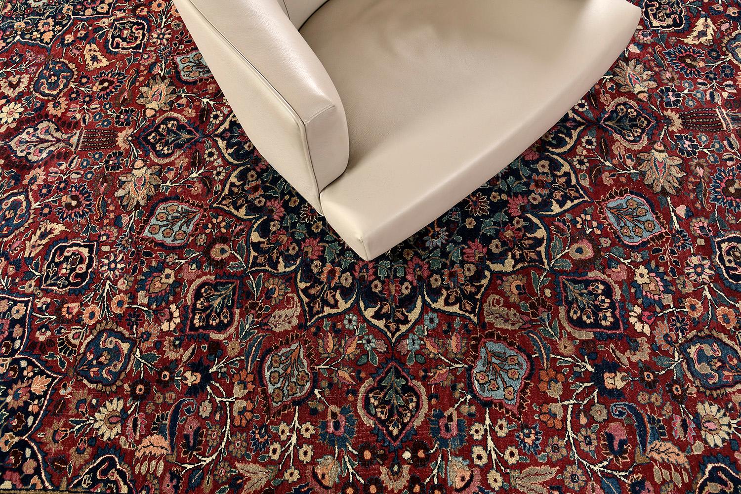 Persischer Mashad-Teppich, Vintage (20. Jahrhundert) im Angebot