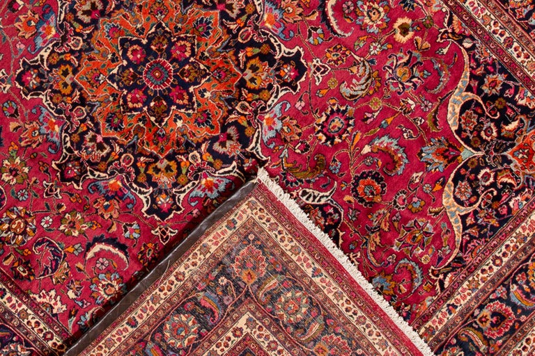 Vintage Persian Mashad Rug For Sale at 1stDibs