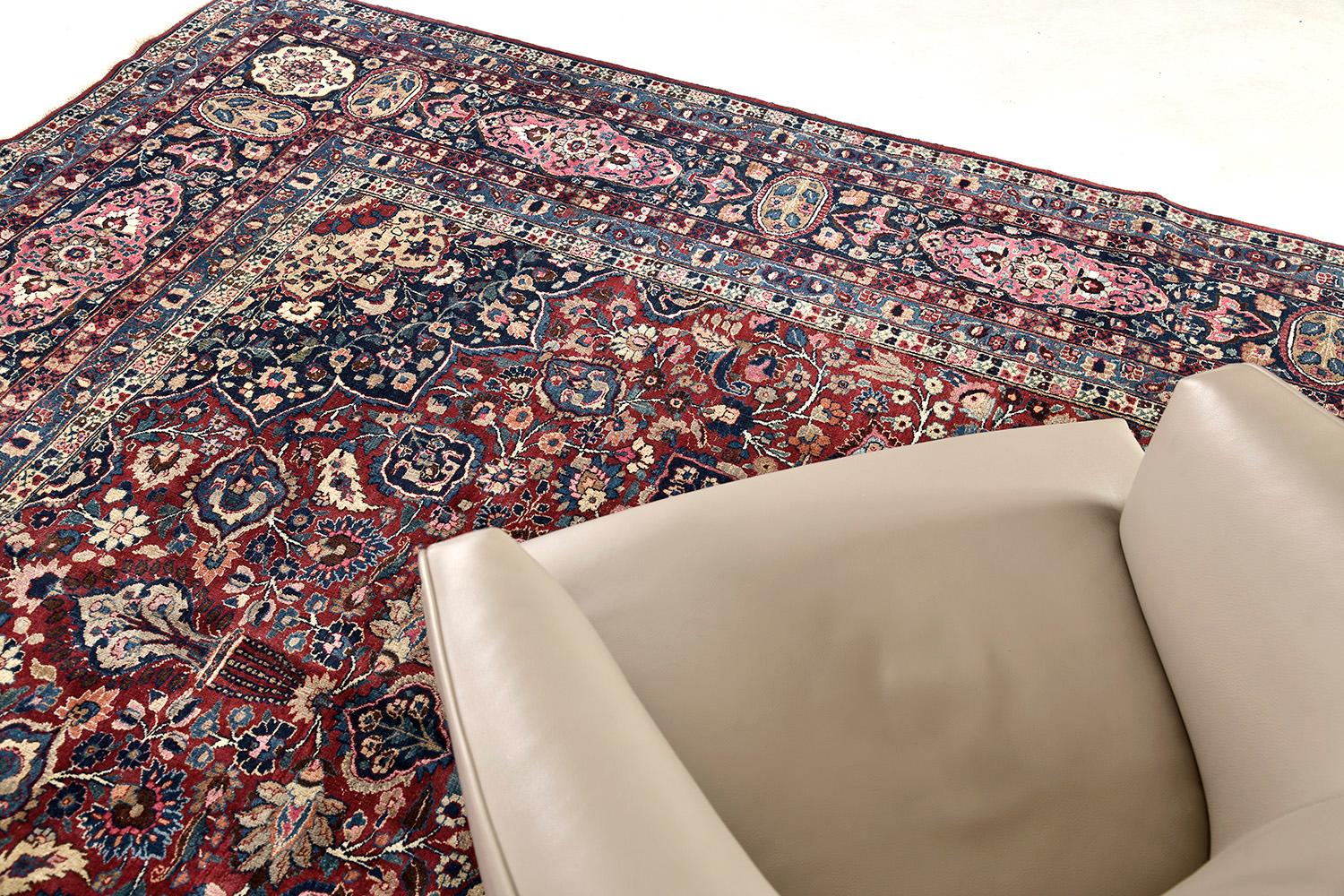 Laine Tapis persan Mashad vintage en vente