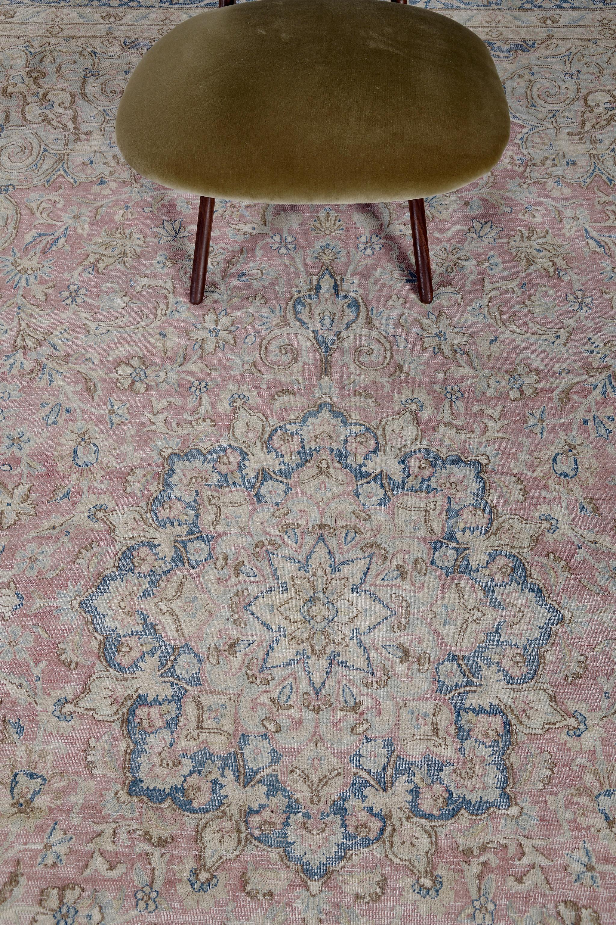 Vintage Persian Mashad Rug For Sale 1