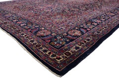 Persischer Mashhad-Teppich im Vintage-Stil mit arabischem Barock-Regency-Stil