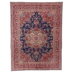 Persischer Mashhad-Teppich im Vintage-Stil, königlicher Barock trifft auf zeitlose Eleganz