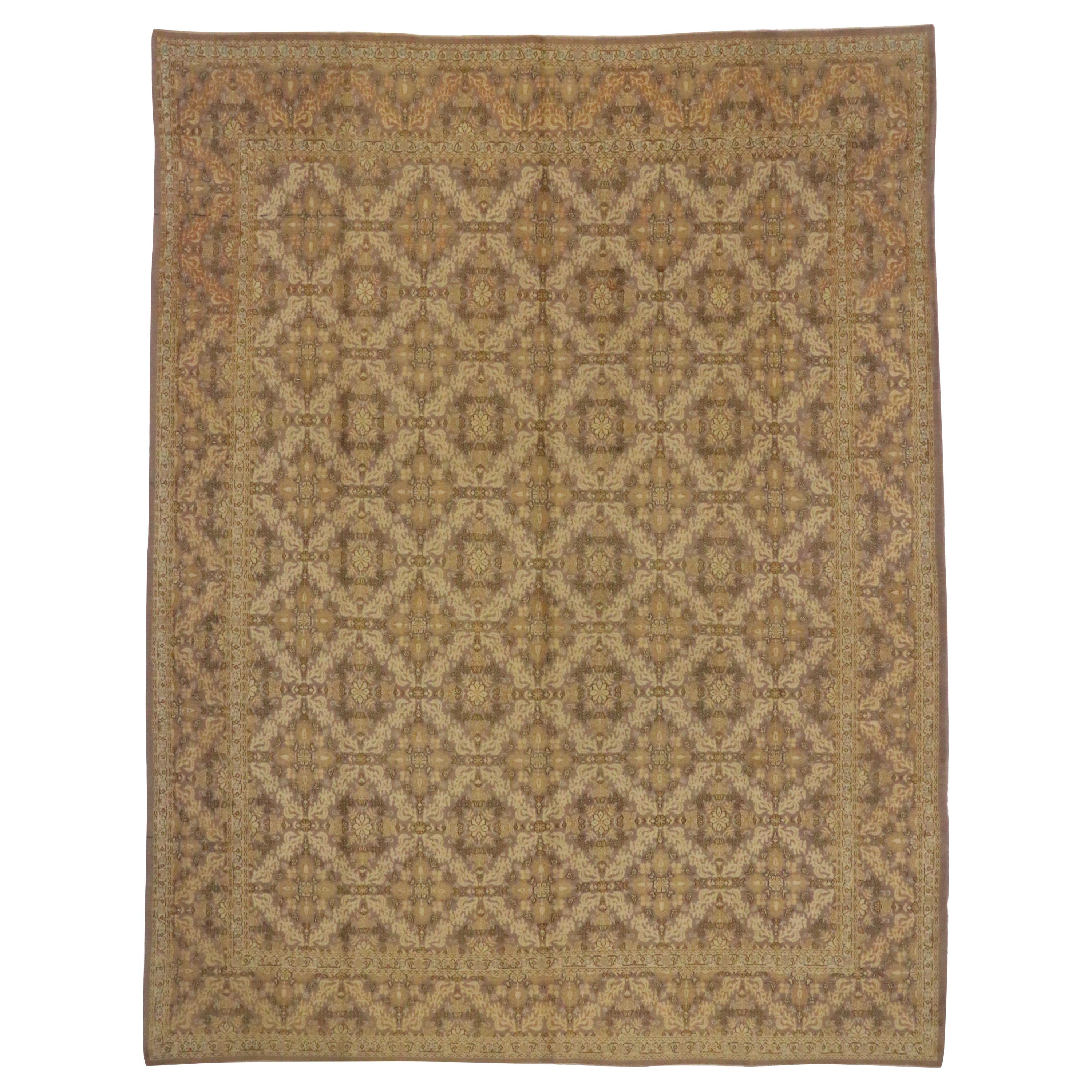 Persischer Mashhad-Teppich im elisabethanischen Stil mit französischen Einflüssen