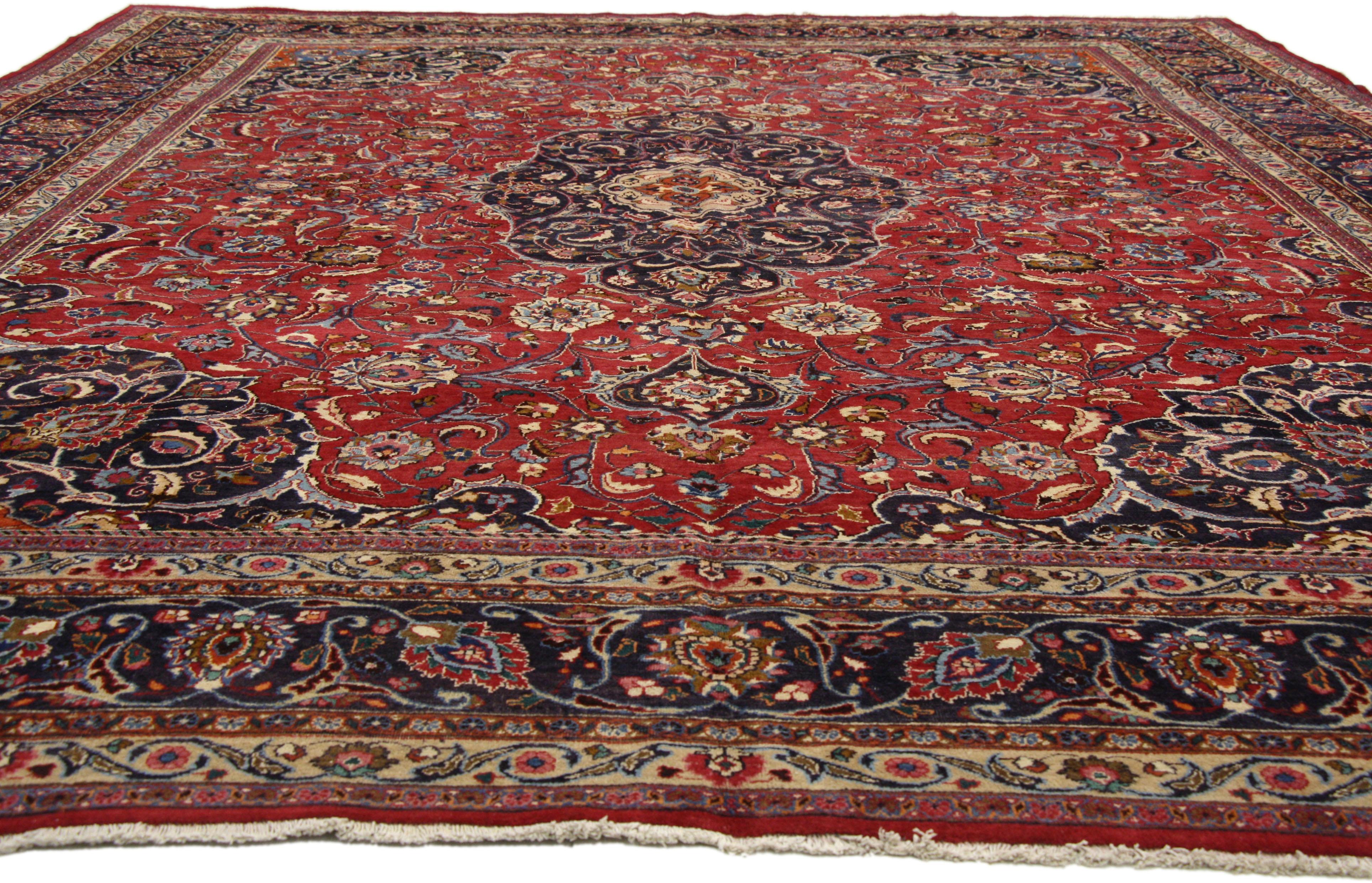 Persischer Mashhad-Teppich im jakobinischen Stil, Vintage (Jakobinisch) im Angebot