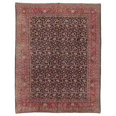 Vintage Persian Mashhad Area Rug with Modern Federal Style