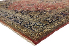 Vintage Red Persian Mashhad Rug