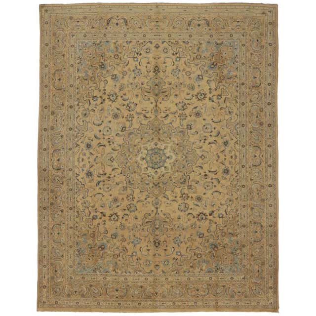 Elizabethan Rug Vintage Persian Mashhad Area Rug with Elizabethan Style and French ...
